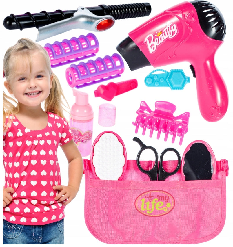 HAIRDRESSER SET FOR CHILDREN LARGE BATTERY-OPERATED DRYER BAG + ACCESSORIES Brand Stator