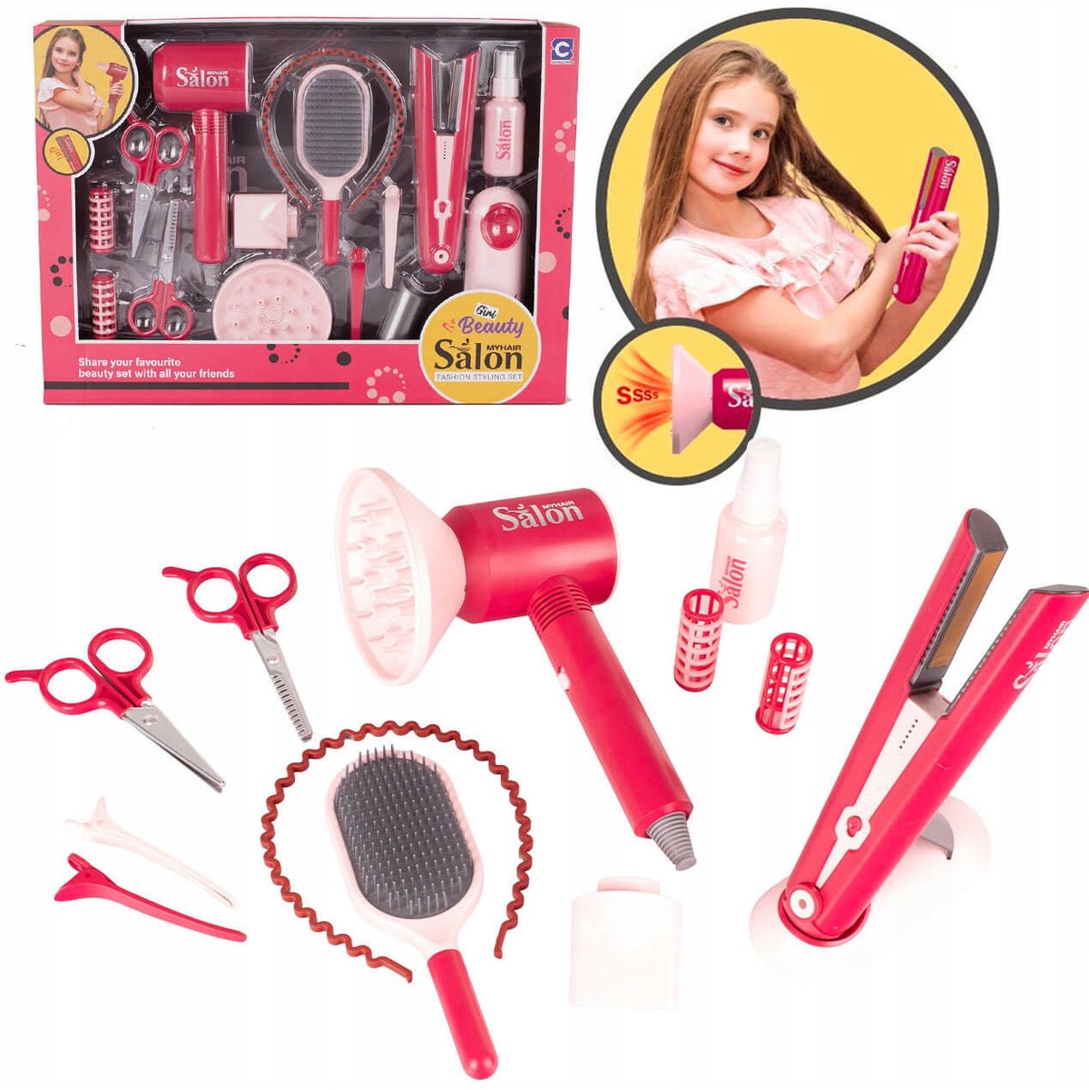 HAIRDRESSER SET STRAIGHTENER DRYER HAIRDRESSER ACCESSORIES EFFECTS Manufacturer code Swiat-Dziecka.pl