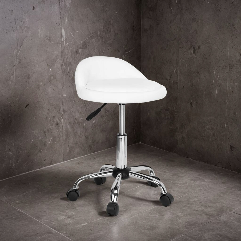 HAIRDRESSER STOOL BAR STOOL COSMETIC STOOL ADJUSTABLE ON SWIVEL WHEELS Brand eHokery