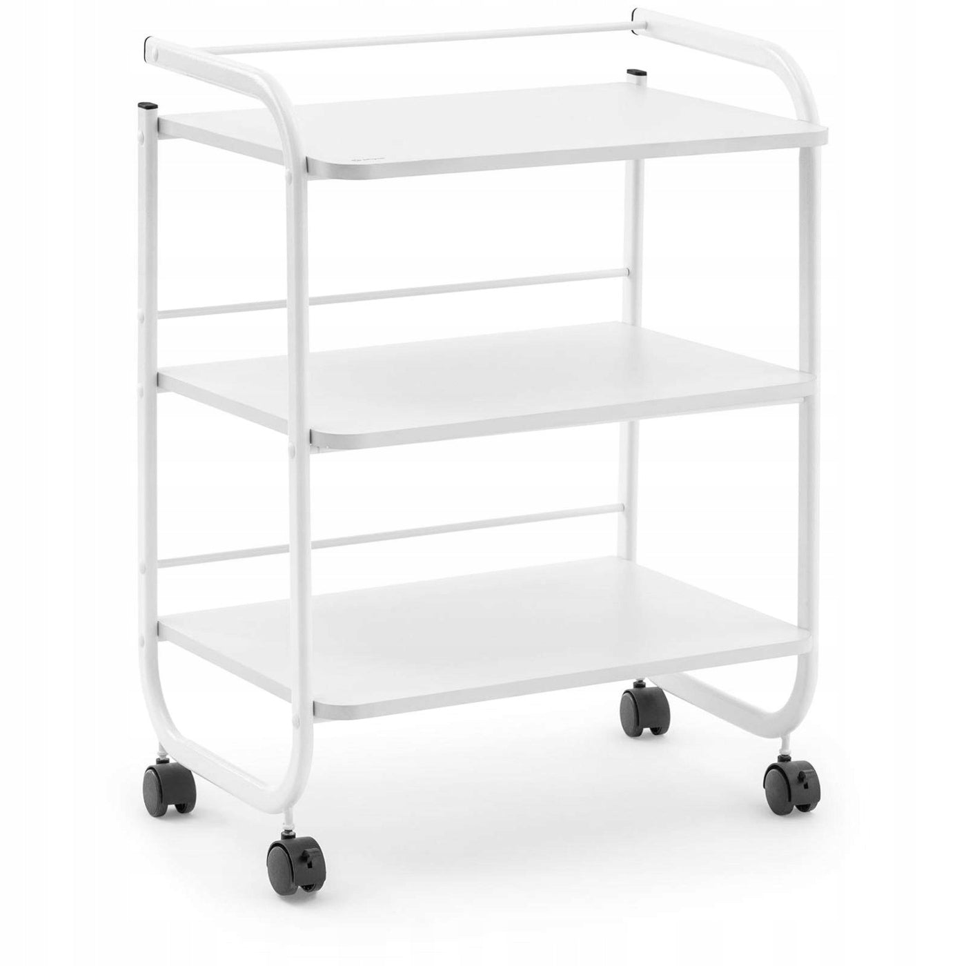 HAIRDRESSER TROLLEY 3 HORIZONTAL TABLE ON WHEELS SHELVES