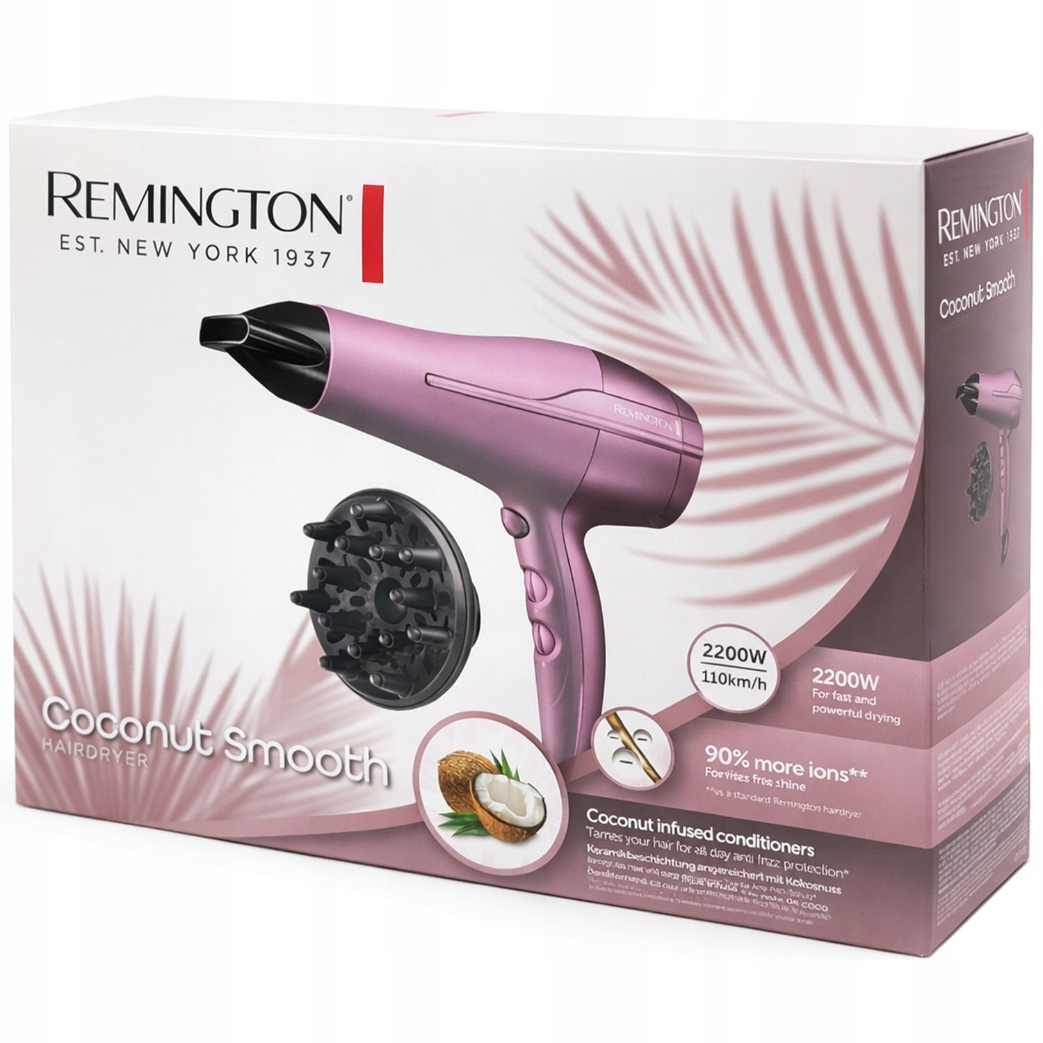 HAIRDRYER REMINGTON COCONUT SMOOTH D5901 2200W PINK Manufacturer code D5901
