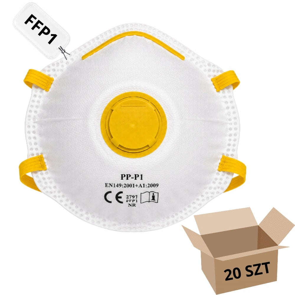HALF MASK PROTECTIVE FFP1 mask P1 WITH VALVE certificate 20 pcs