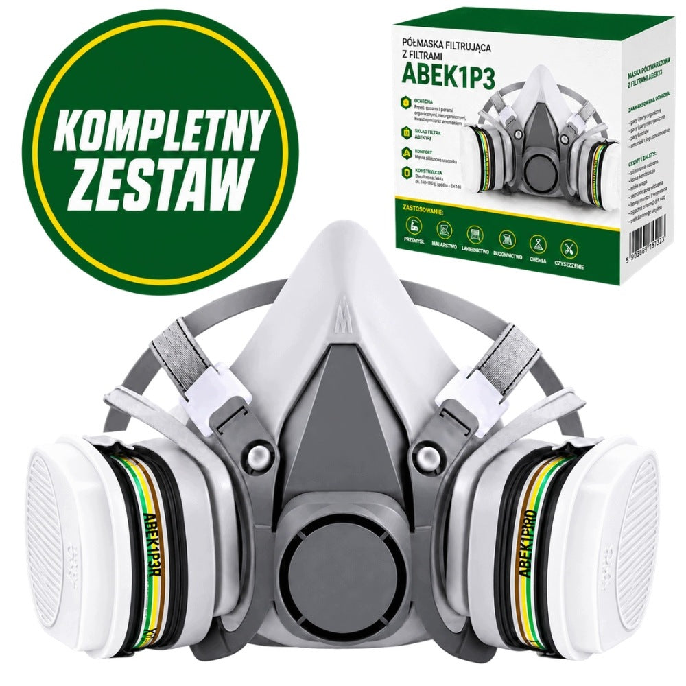 HALF MASK PROTECTIVE GAS PAINT MASK FOR SPRAYING ABEK1 P3 SPRAYING L Packaging status original