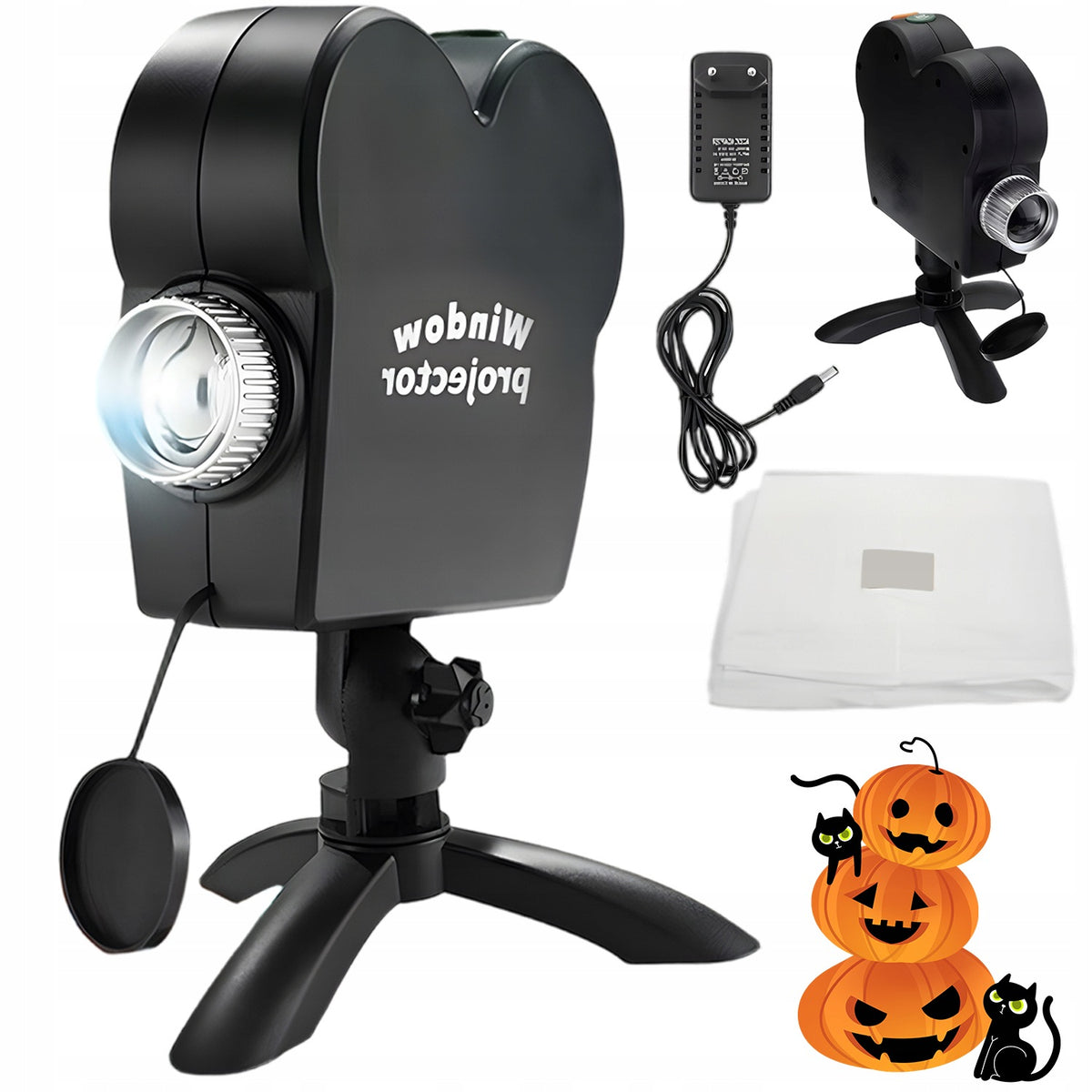 HALLOWEEN CHRISTMAS LASER PROJECTOR WITH CURTAIN FOR GARDEN BLACK QUIET