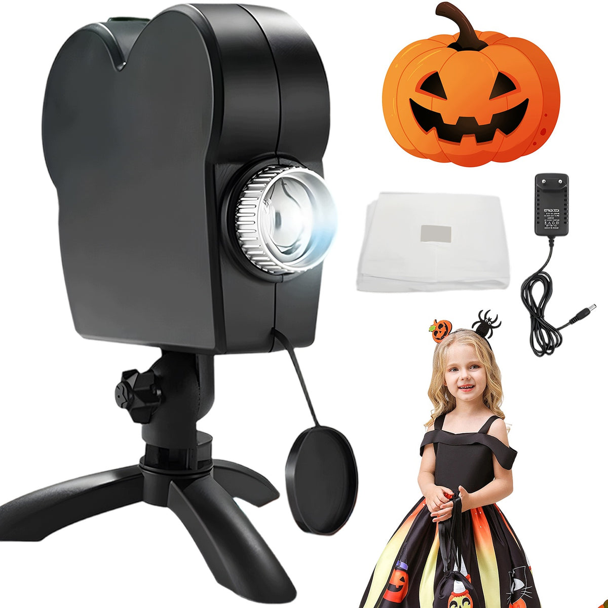 HALLOWEEN CHRISTMAS QUIET LASER PROJECTOR FOR GARDEN BLACK WITH CURTAIN