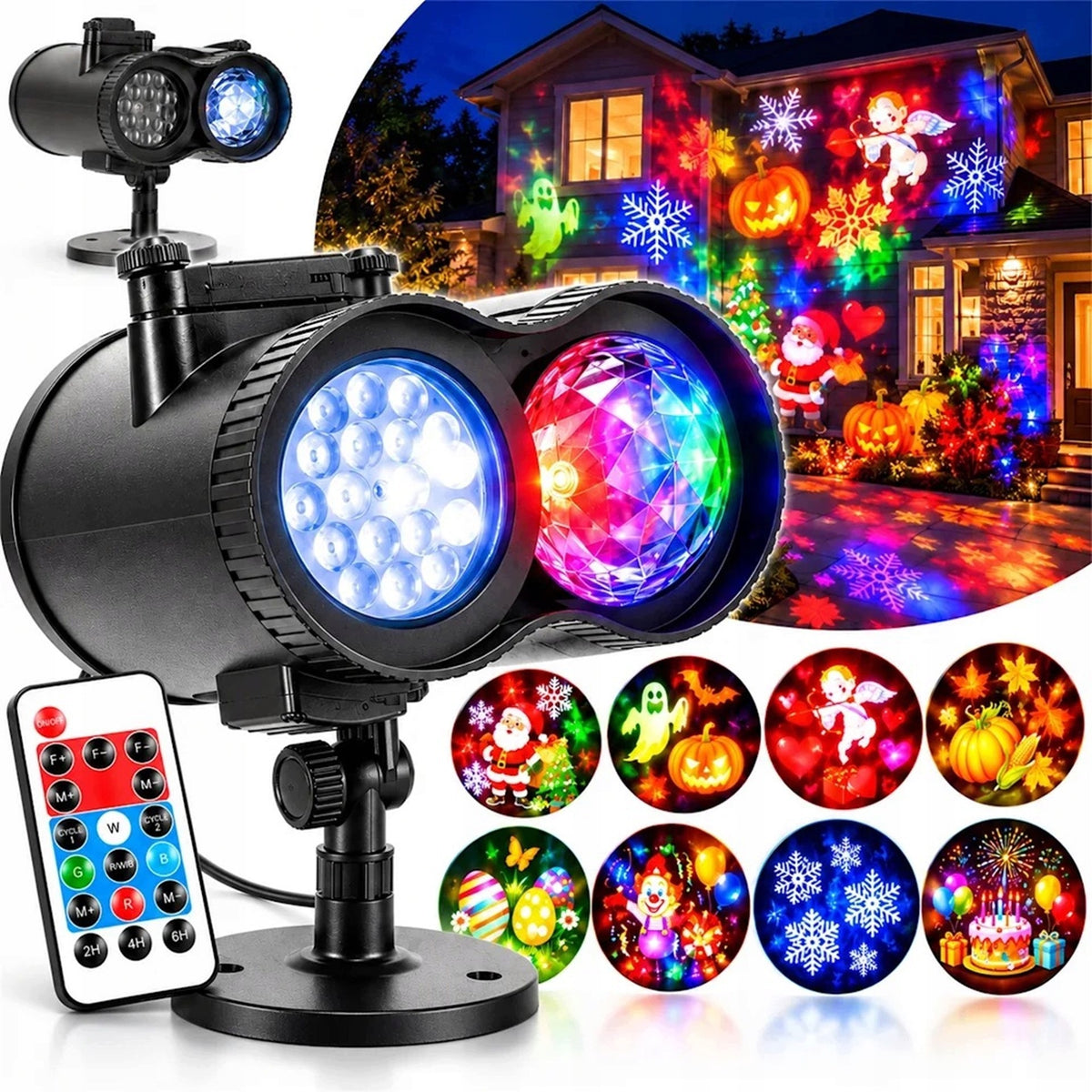 HALLOWEEN LED LASER PROJECTOR 48 DESIGNS 9W PROJECTOR FOR HOME WATERPROOF Manufacturer code HMKJUYRTYHRE5