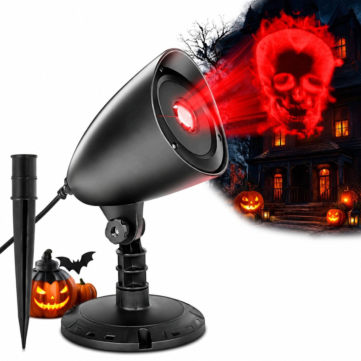 HALLOWEEN PROJECTOR SKULL LED WITH TIMER FOR GARDEN