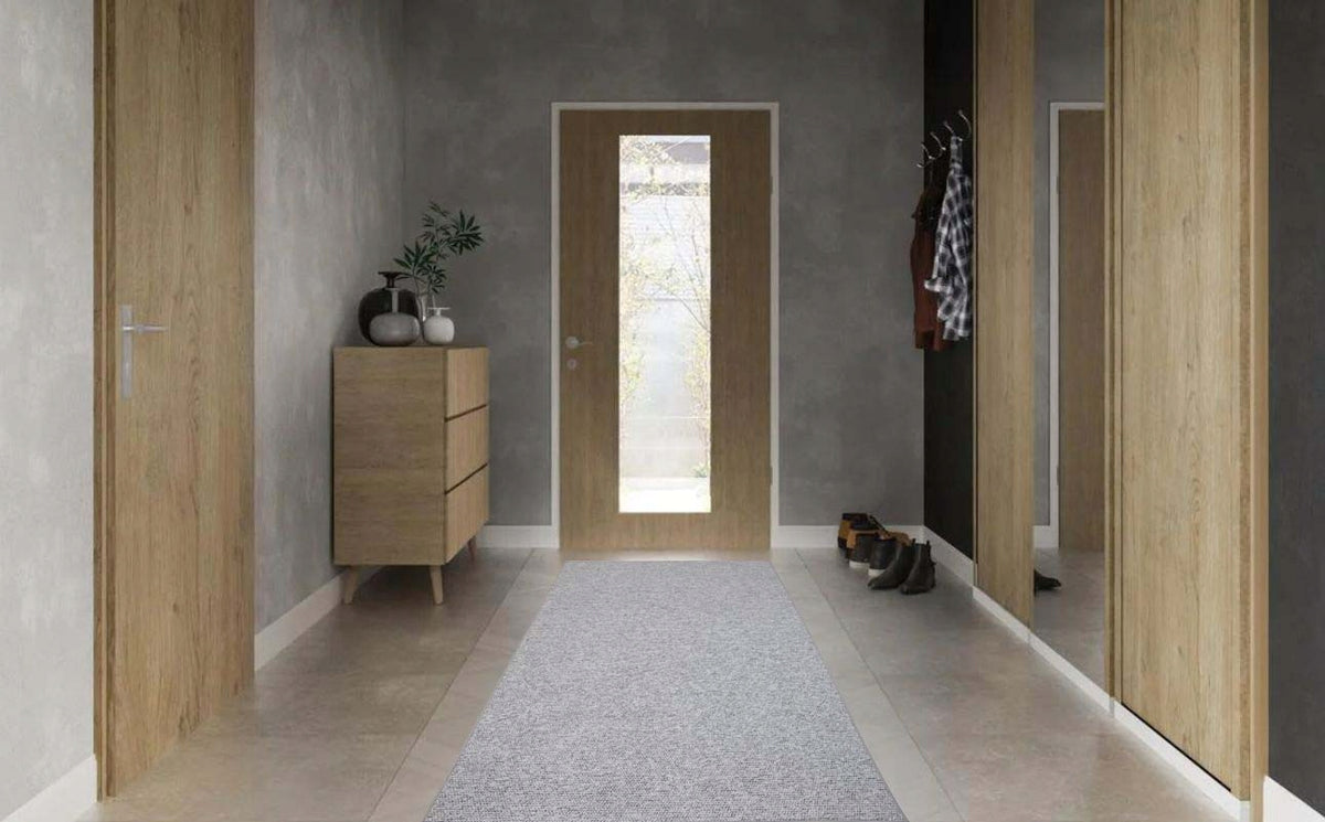 HALLWAY RUG 60X200 GRAY LOOP RUG, DURABLE Product width 60 cm
