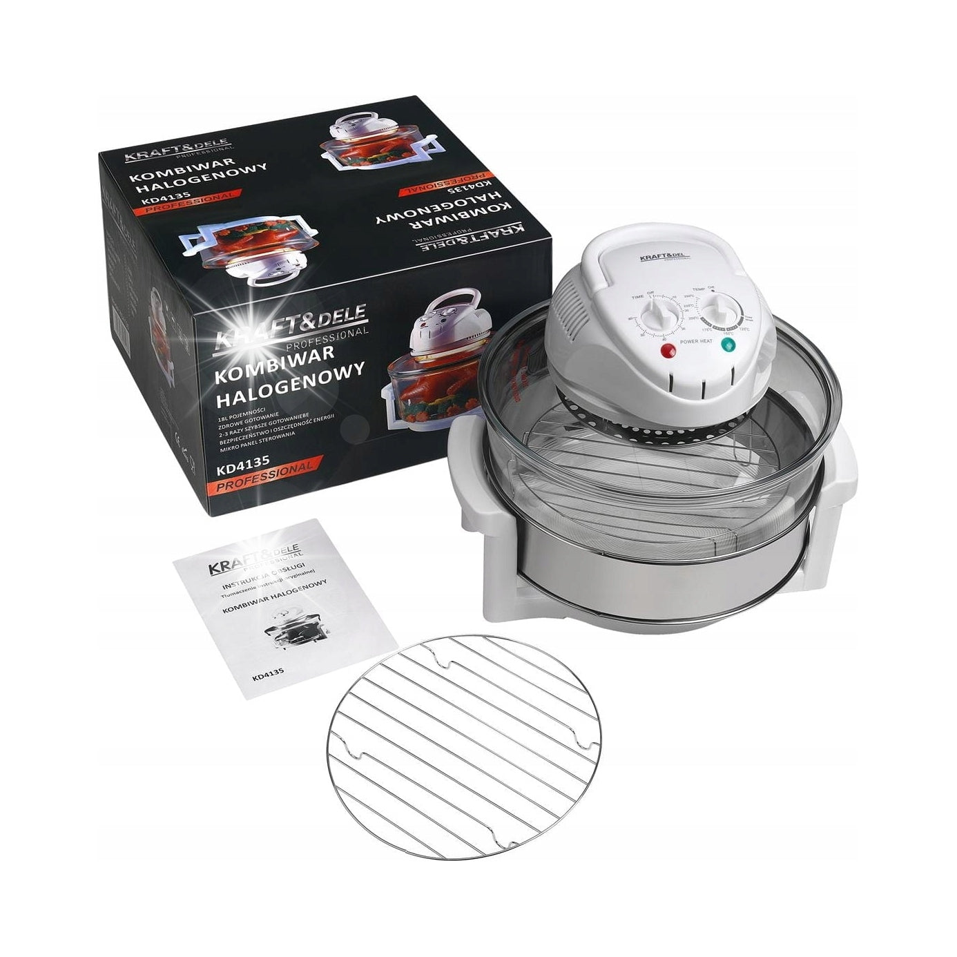 HALOGEN COMBO 18L HALOGEN OVEN TURBO SOLID 1400W KD4135