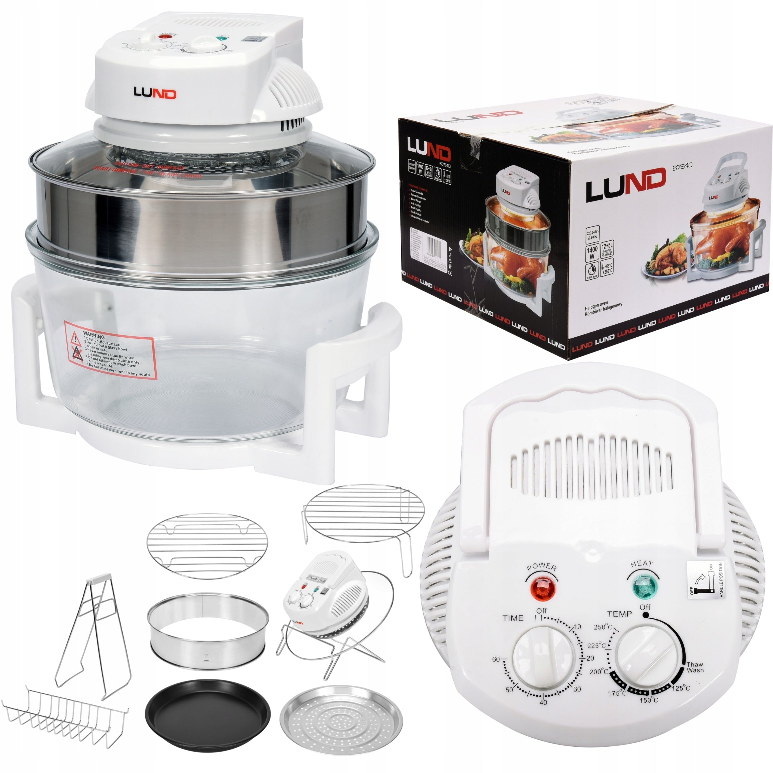 HALOGEN COMBO MULTICOOKER LARGE 17L 1400W WHITE + ACCESSORIES LUND