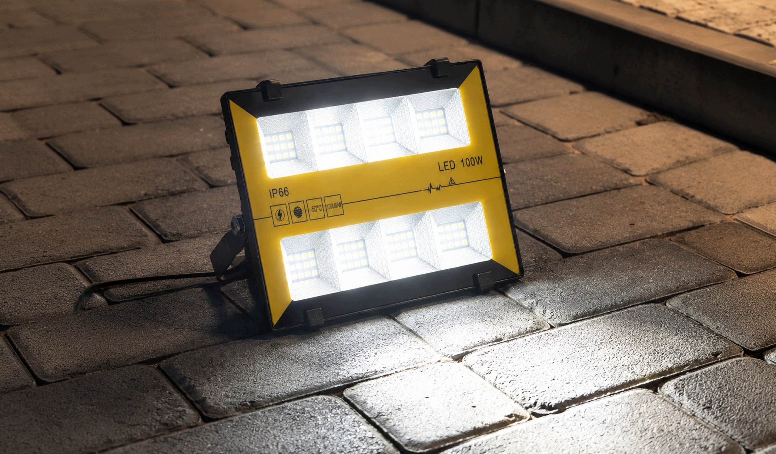 HALOGEN HEADLIGHT LED FLOODLIGHT 100W 6500K OUTDOOR WORKING WATERPROOF Packaging status original