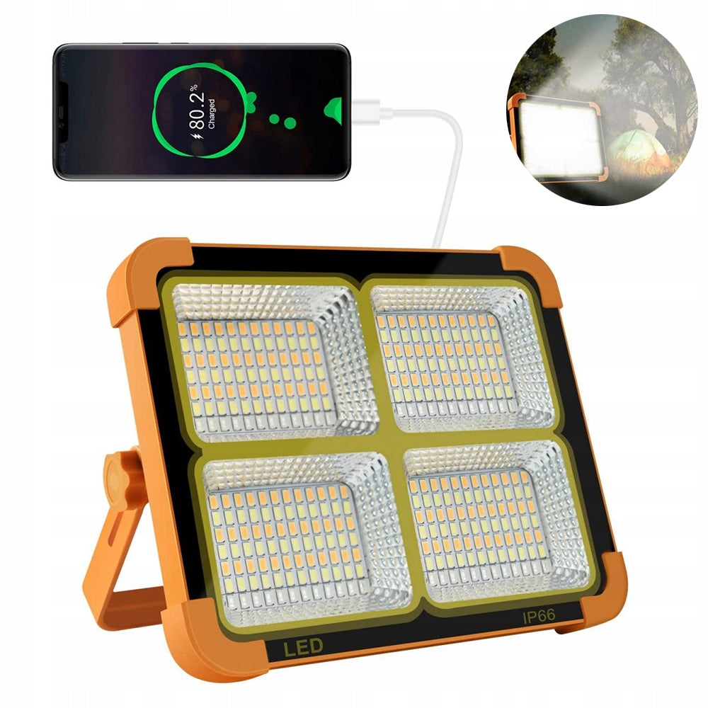 HALOGEN LED SOLAR WORK LAMP PORTABLE 100W RECHARGEABLE FLOODLIGHT