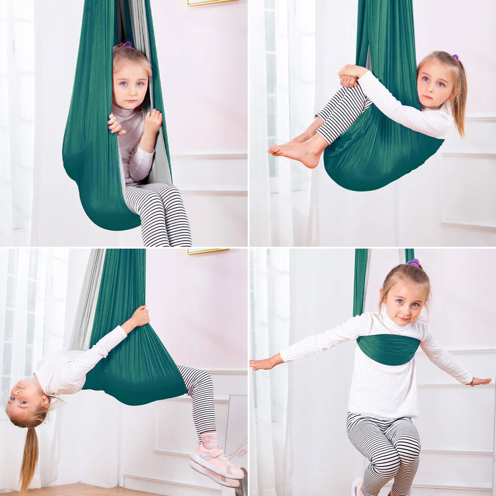 HAMMOCK AERIAL YOGA SCARF ACROBATIC SASH 280x500 - BOTTLE GREEN Manufacturer code JOGA_Z