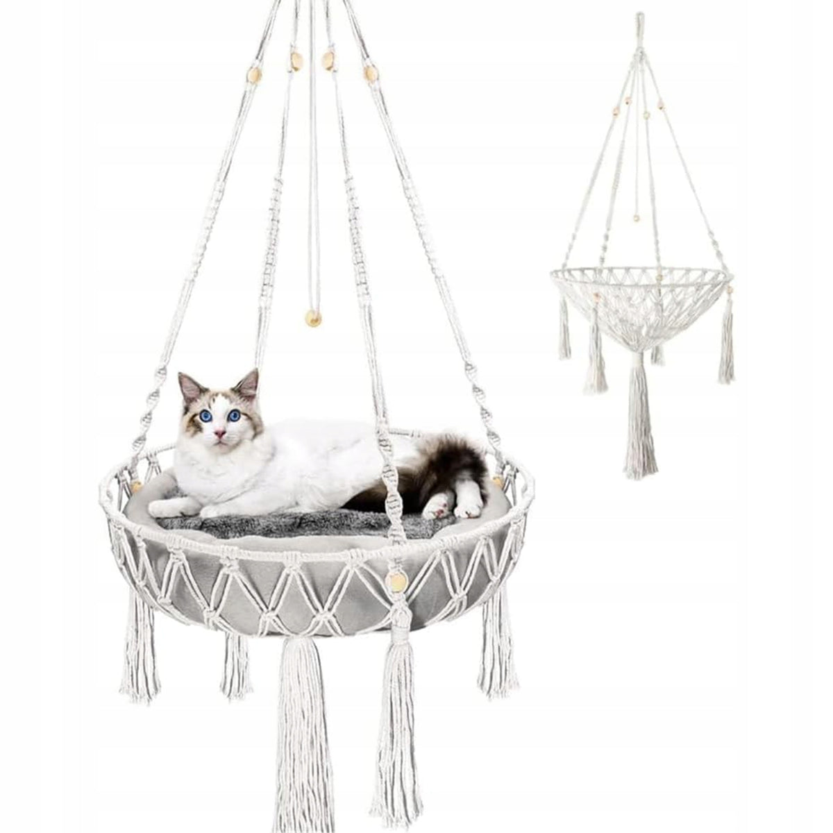 HAMMOCK HANGING FROM THE CEILING CAT BED BOHO MACRAME 40CM