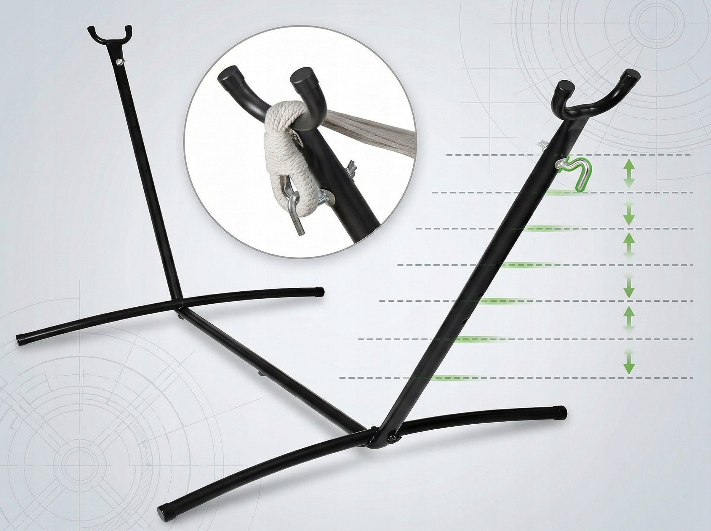 HAMMOCK WITH FRAME Hammock frame GARDEN HAMMOCK STAND DOUBLE 200K Packaging status original