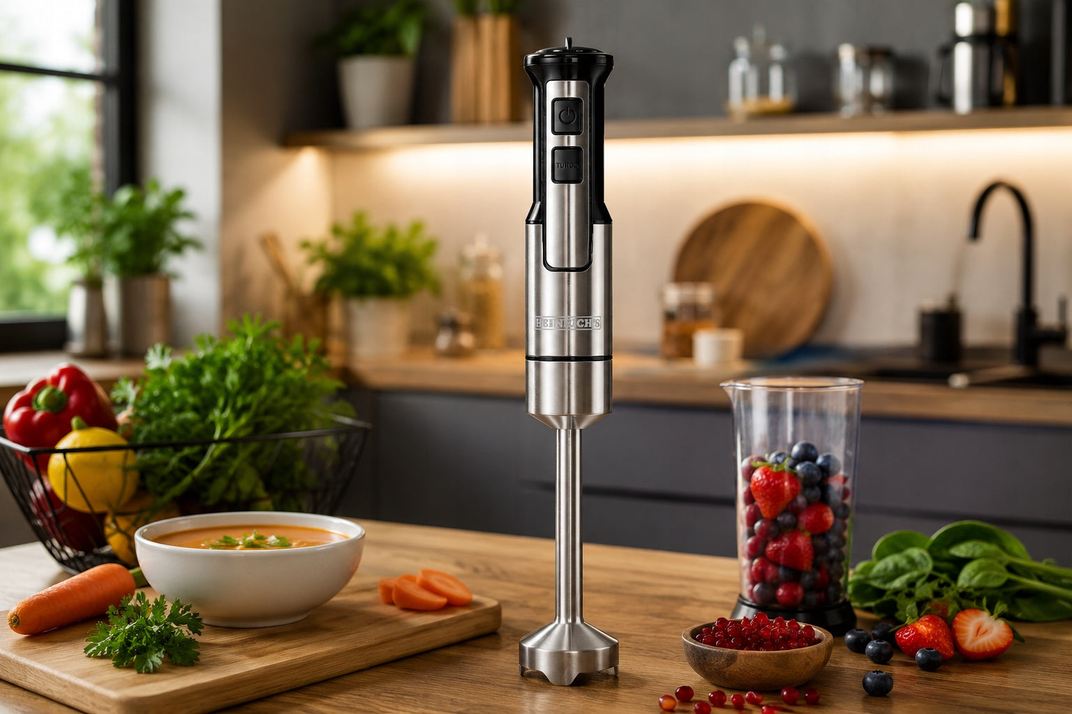 HAND BLENDER 1000W STEEL Mixer Robot SHREDDER TURBO Powerful INOX Brand no brand