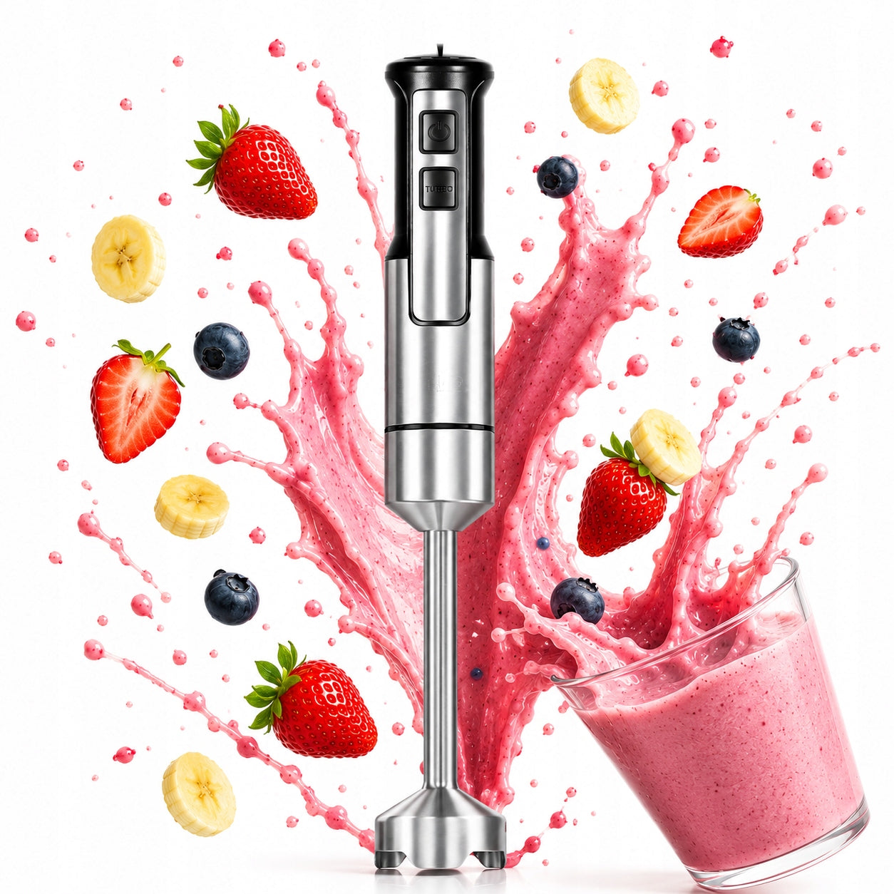 HAND BLENDER 1000W STEEL Mixer Robot SHREDDER TURBO Powerful INOX