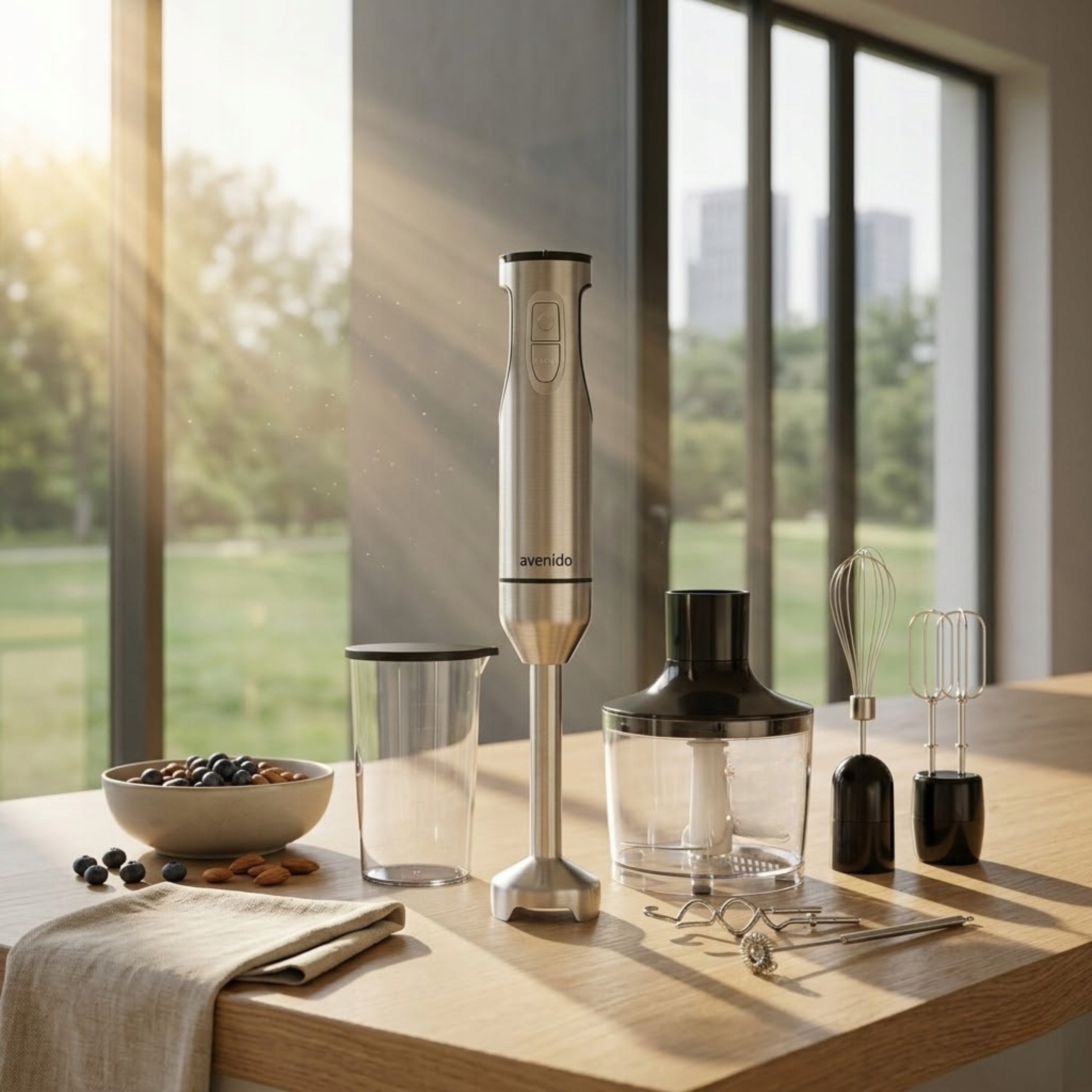 HAND BLENDER 1800W FOOD PROCESSOR MIXER SHAKER TITANIUM BEATER Brand avenido