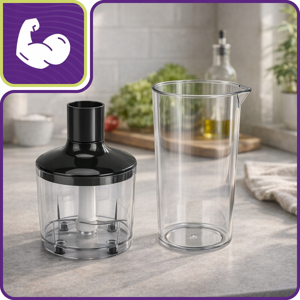 HAND BLENDER 7in1 MULTIFUNCTIONAL MIXER 1500W SILVER TURBO POWERFUL BLADES Brand no brand