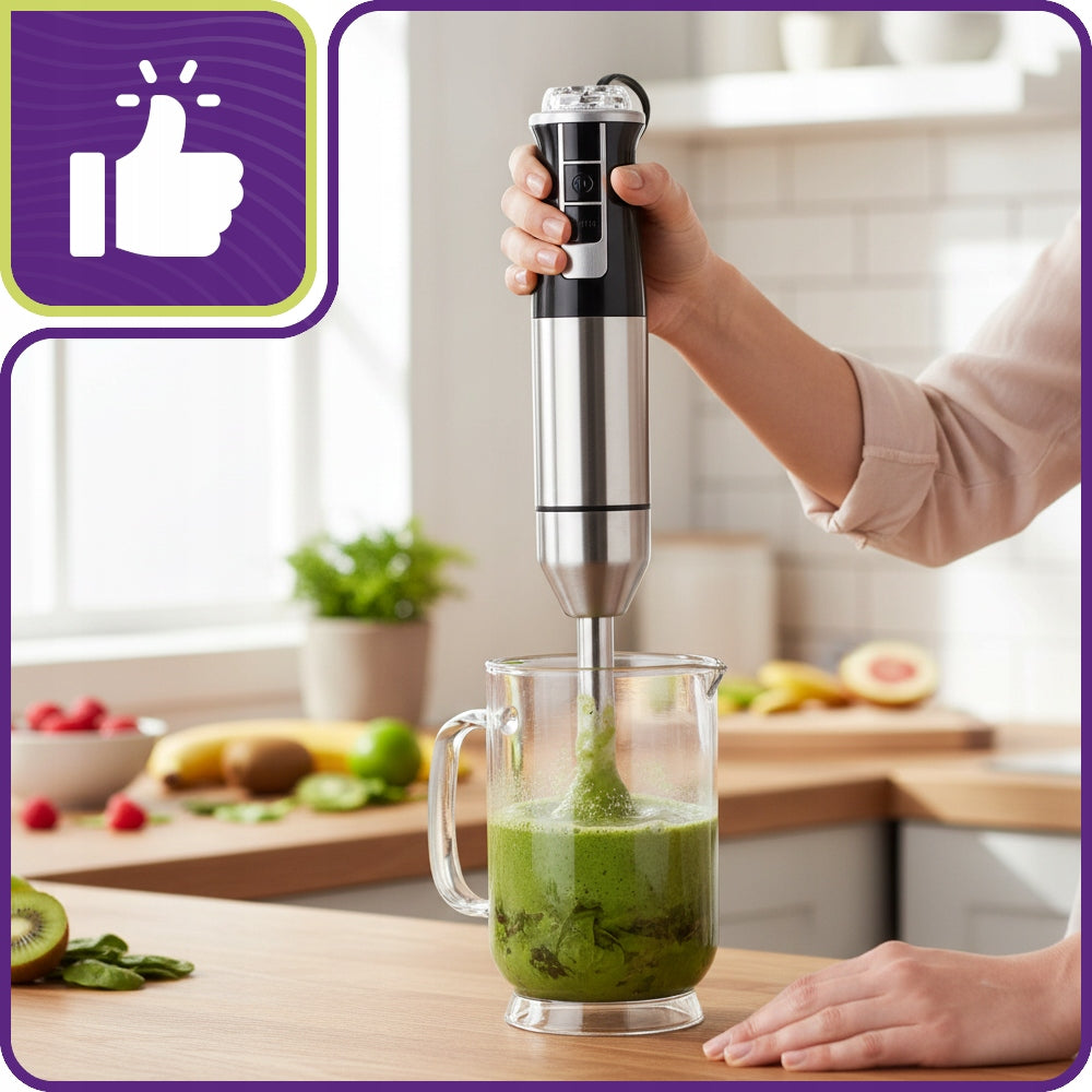 HAND BLENDER 7in1 MULTIFUNCTIONAL MIXER 1500W SILVER TURBO POWERFUL BLADES Power rating 1500 W