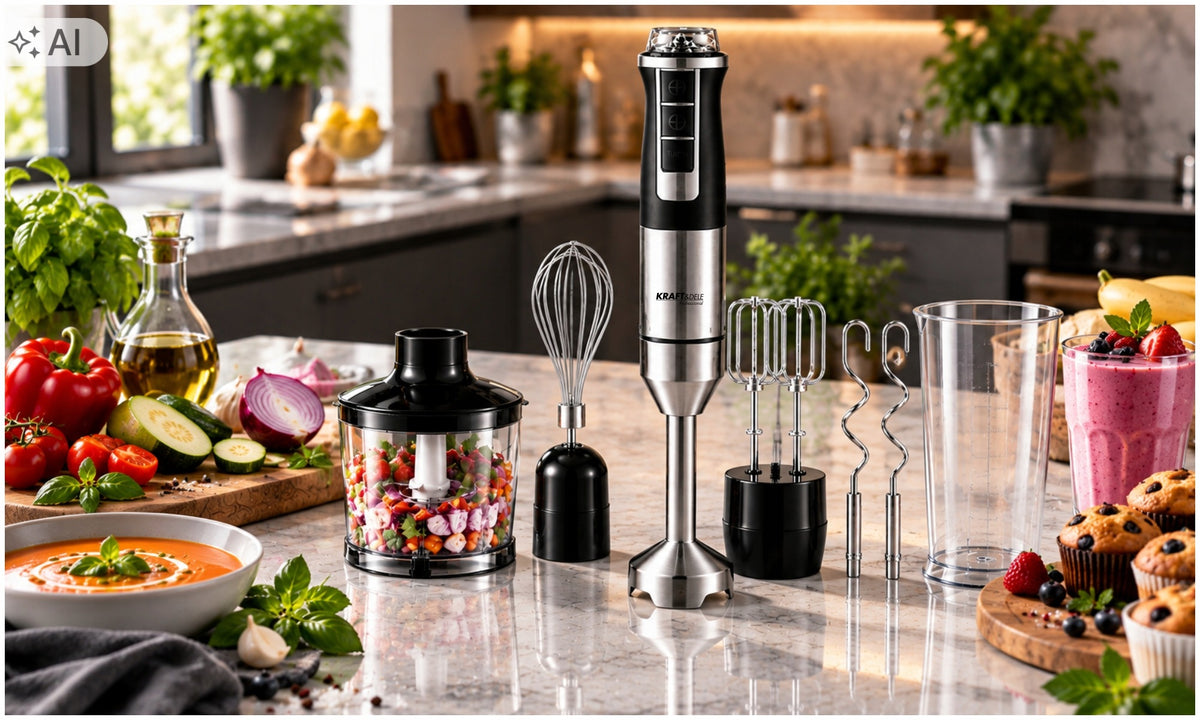 HAND BLENDER MIXER MULTIFUNCTIONAL TURBO MODE 1500 IN CRUSHES ICE 7IN1 POWERFUL Packaging status original