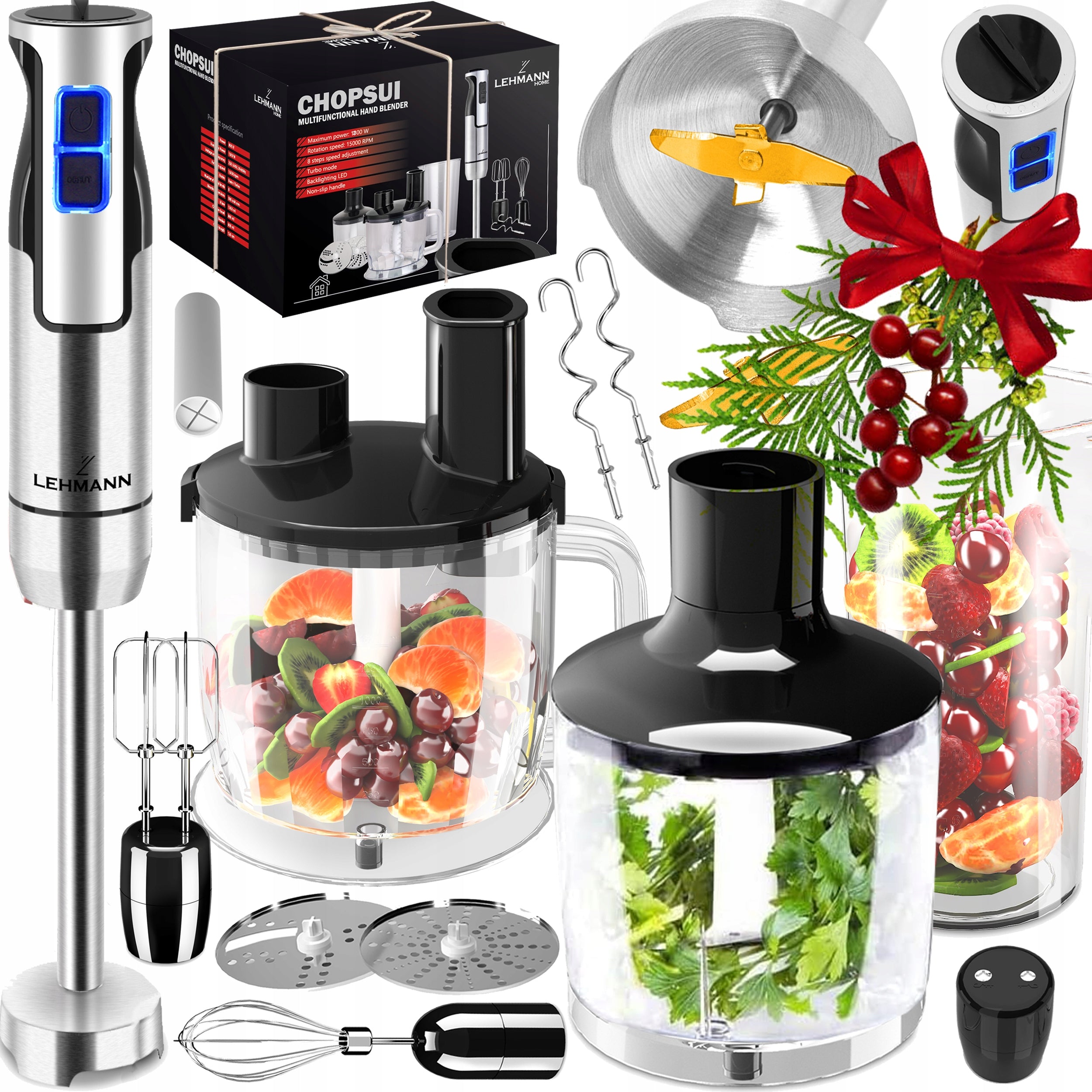 HAND BLENDER MULTIFUNCTION MIXER 1200W BLADE XL TURBO MODE SET XXL