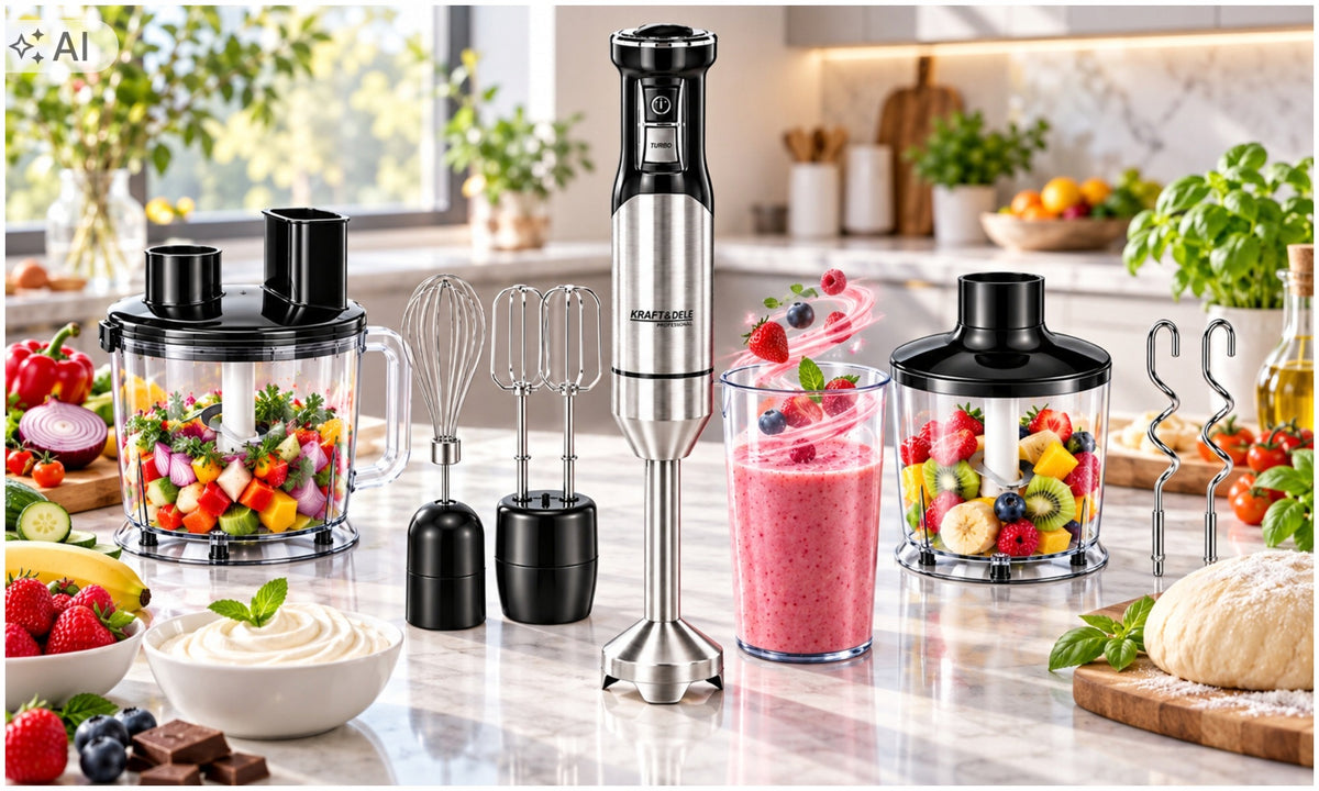 HAND BLENDER MULTIFUNCTION MIXER 1500W TITANIUM BLADE TURBO FUNCTION Packaging status original