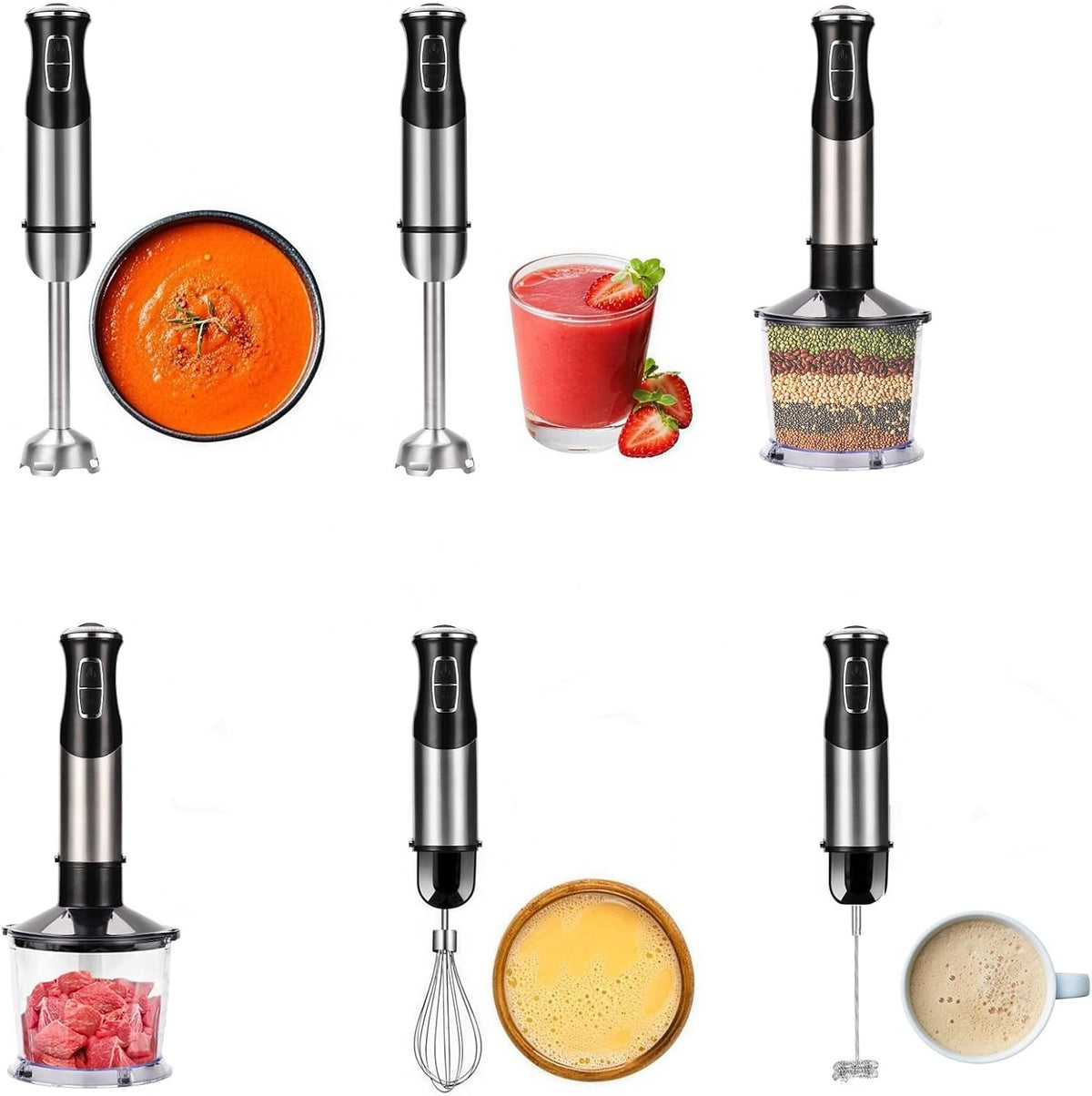HAND BLENDER MULTIFUNCTION MIXER POWERFUL TURBO SHREDDER 1000W 21 SPEED Brand no brand