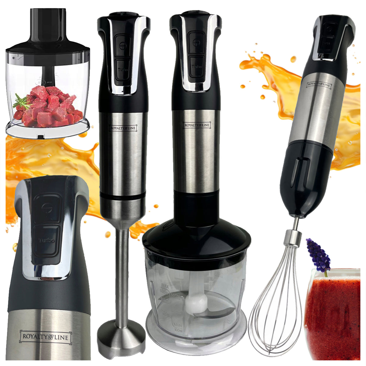 HAND BLENDER MULTIFUNCTION MIXER TURBO MALAXER POWERFUL 800W SHREDDER