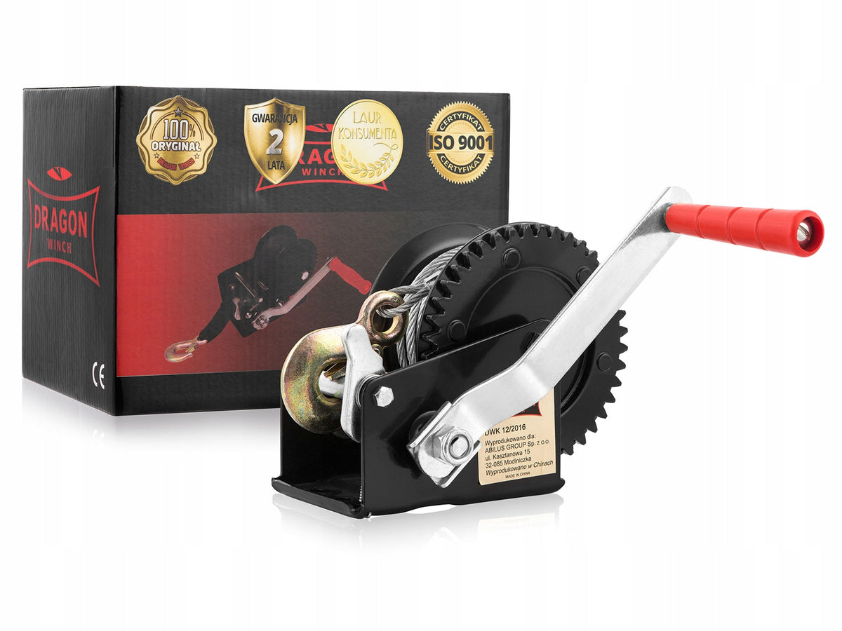 HAND CRANK ROPE WINCH 545kg WINCH Lebiodka portable I Brand Dragon Winch