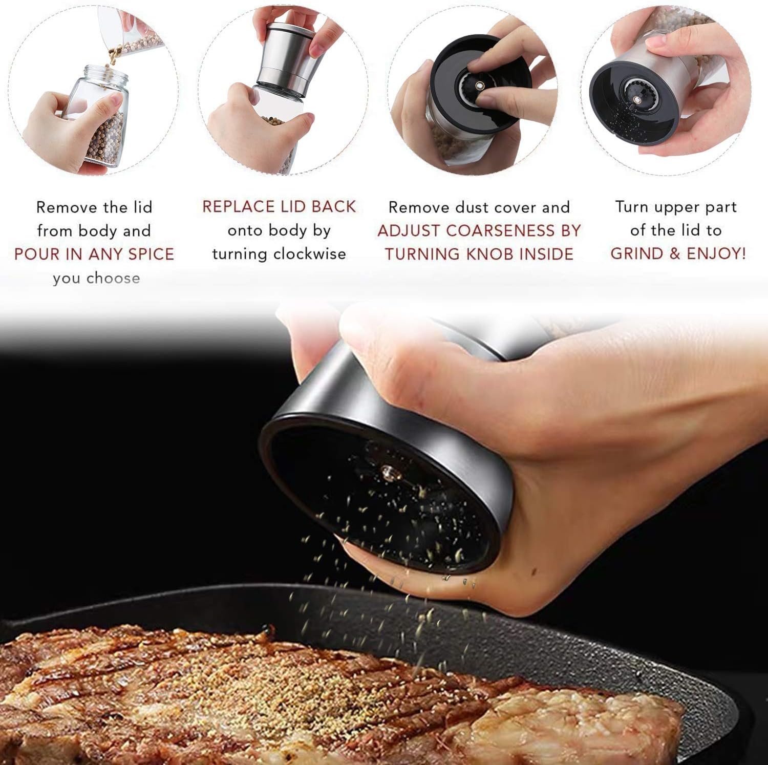 HAND GRINDER FOR SALT AND PEPPER LessMo Manufacturer code 0404064414934