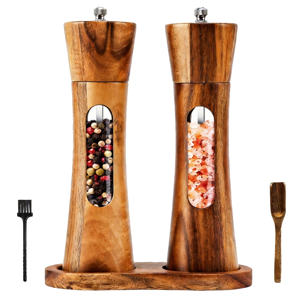 HAND GRINDER FOR SALT AND PEPPER WOODEN SET OF 2pcs
