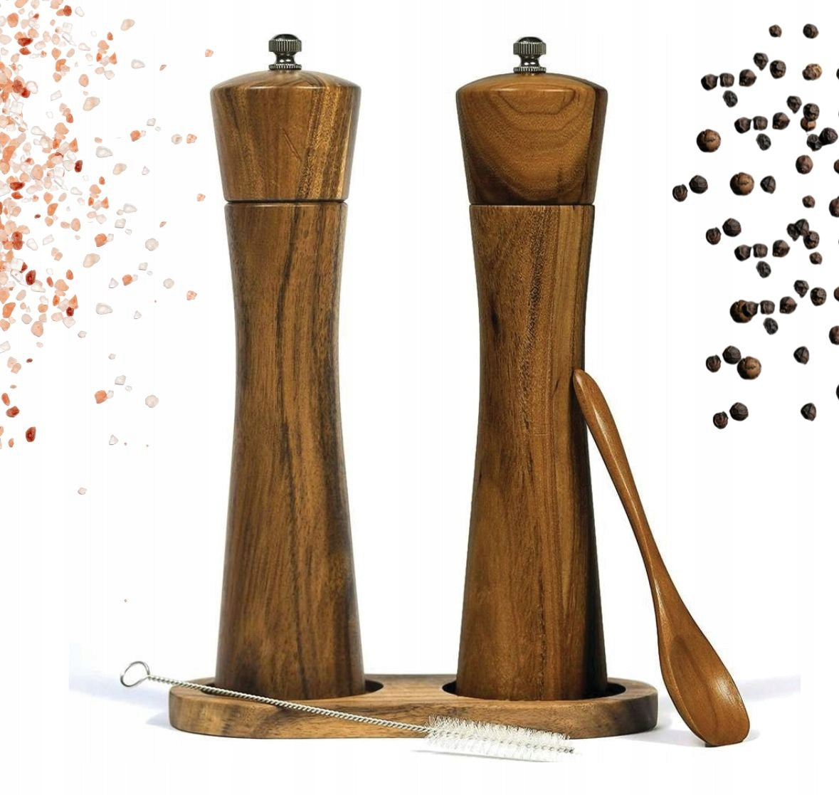 HAND GRINDER SALT SHAKER WOOD SALT PEPPER WOODEN DIKOM