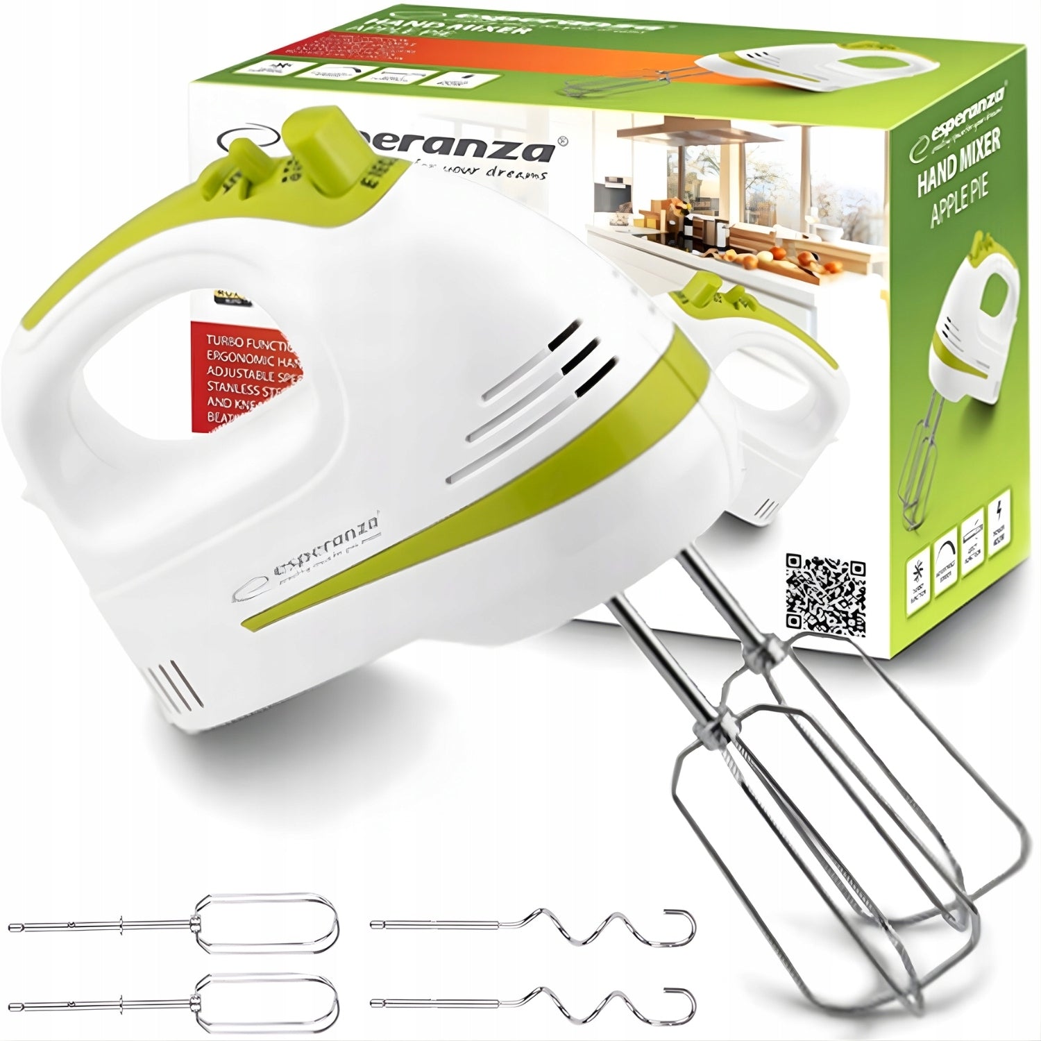 HAND MIXER FOOD PROCESSOR 400W 4 TIPS TURBO