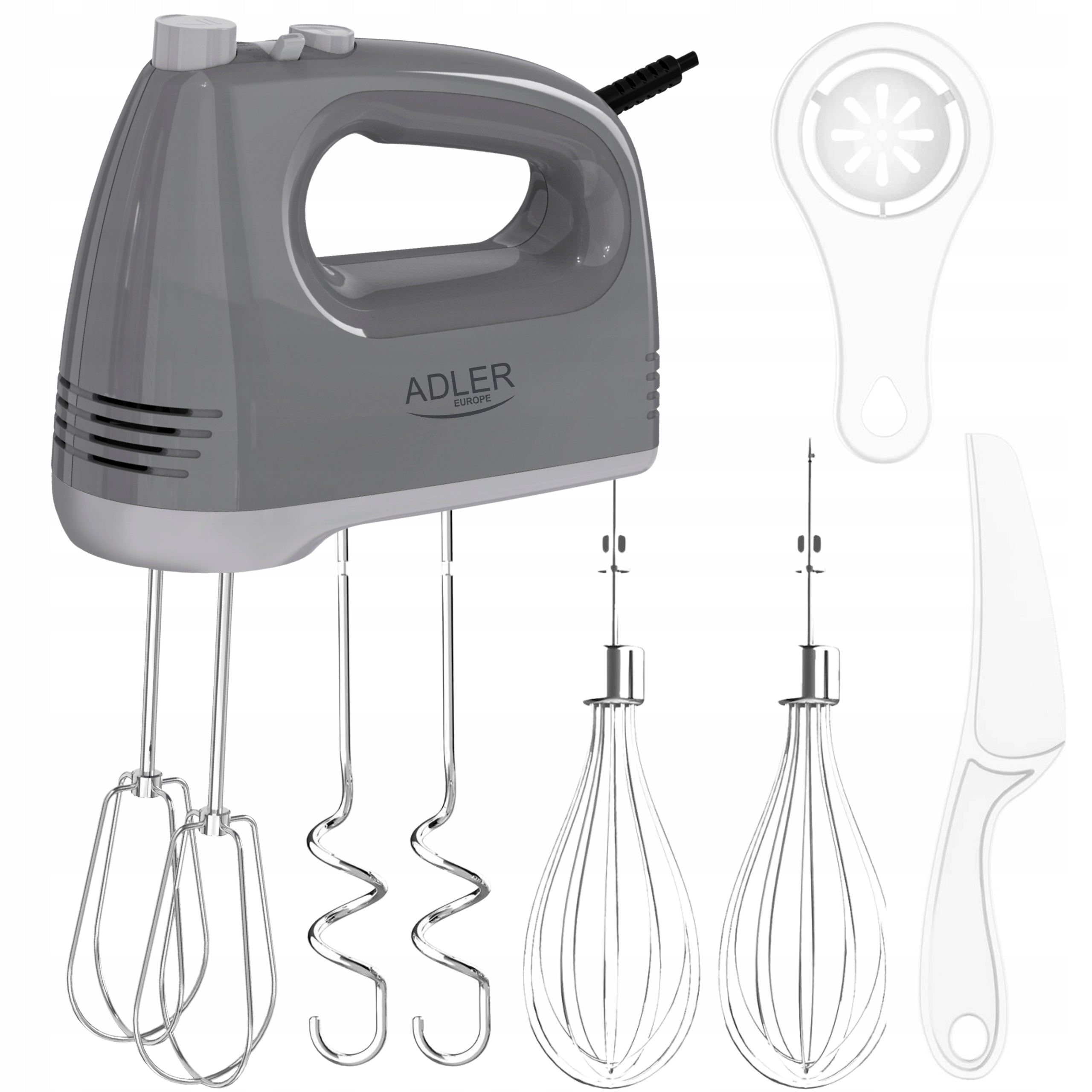 HAND MIXER FOOD PROCESSOR 750W 5 GEARS + TURBO 4 MIXERS SLOW START
