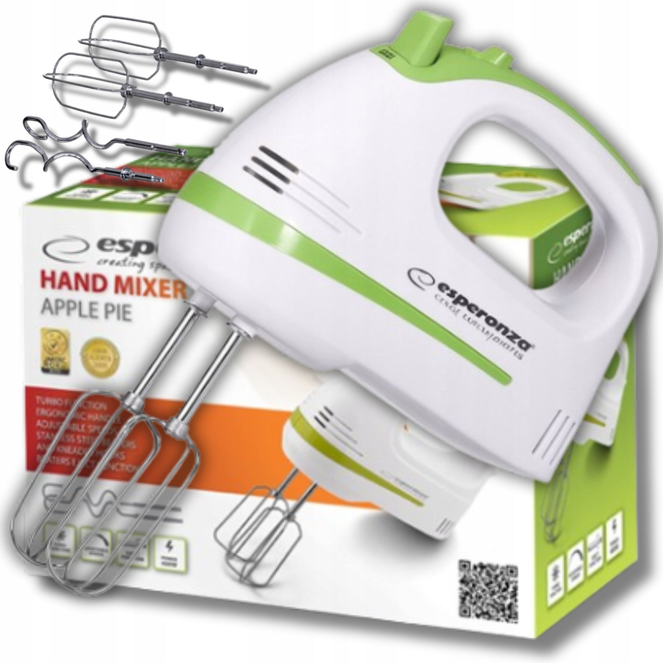 HAND MIXER FOOD PROCESSOR POWERFUL TURBO STIRRER BEATERS 7 GEARS 400W