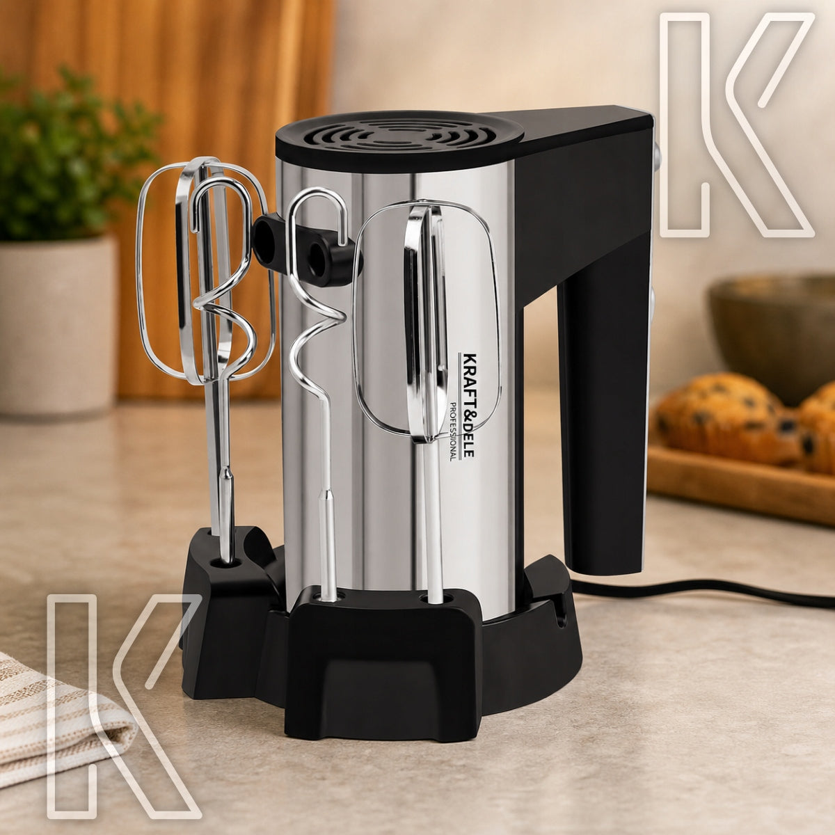 HAND MIXER MULTIFUNCTIONAL FOOD PROCESSOR 1000W 5 GEARS STIRRER SET Packaging status original