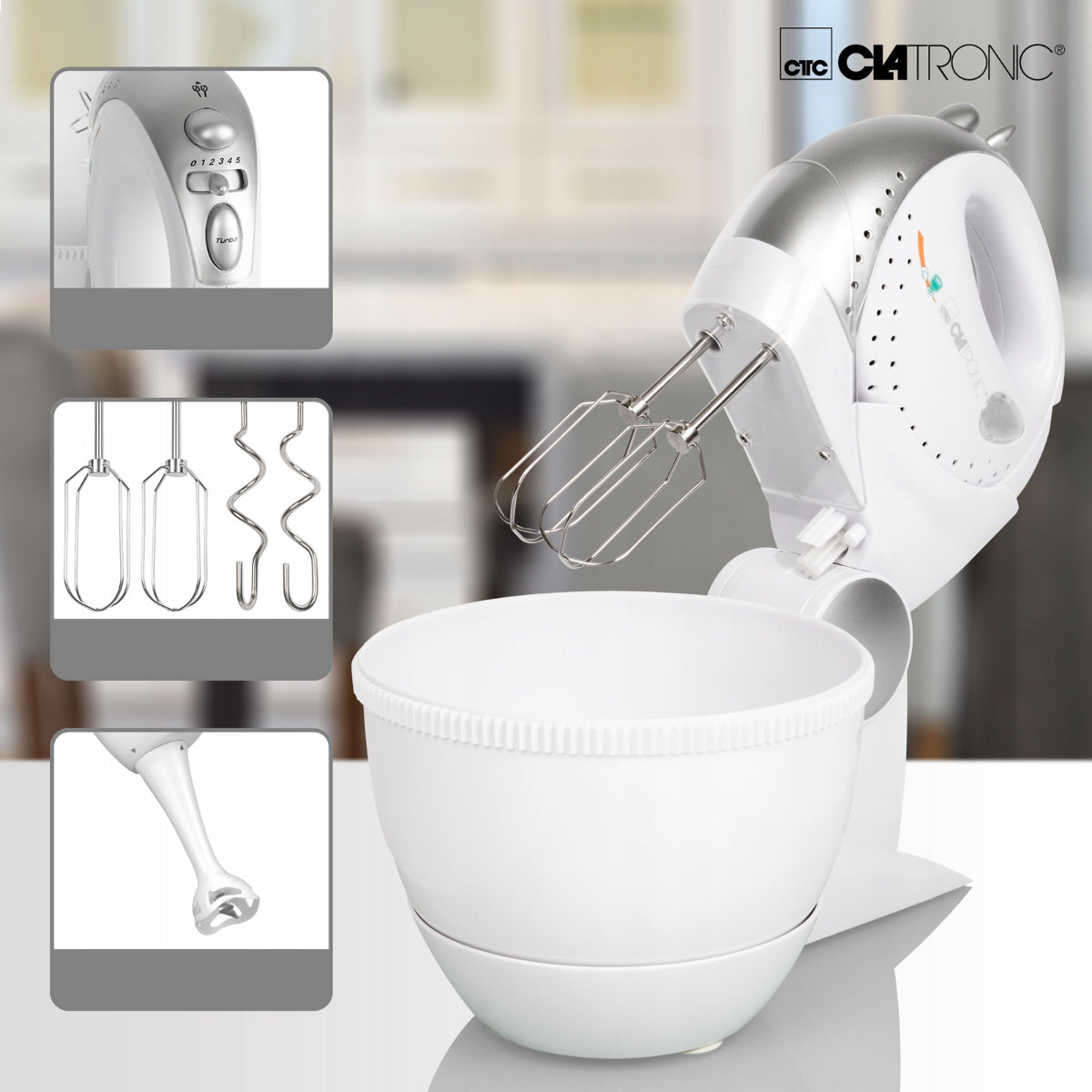 HAND MIXER WITH BOWL BLEDER HANDHELD FOOD PROCESSOR WITH BOWL 250W Brand Clatronic