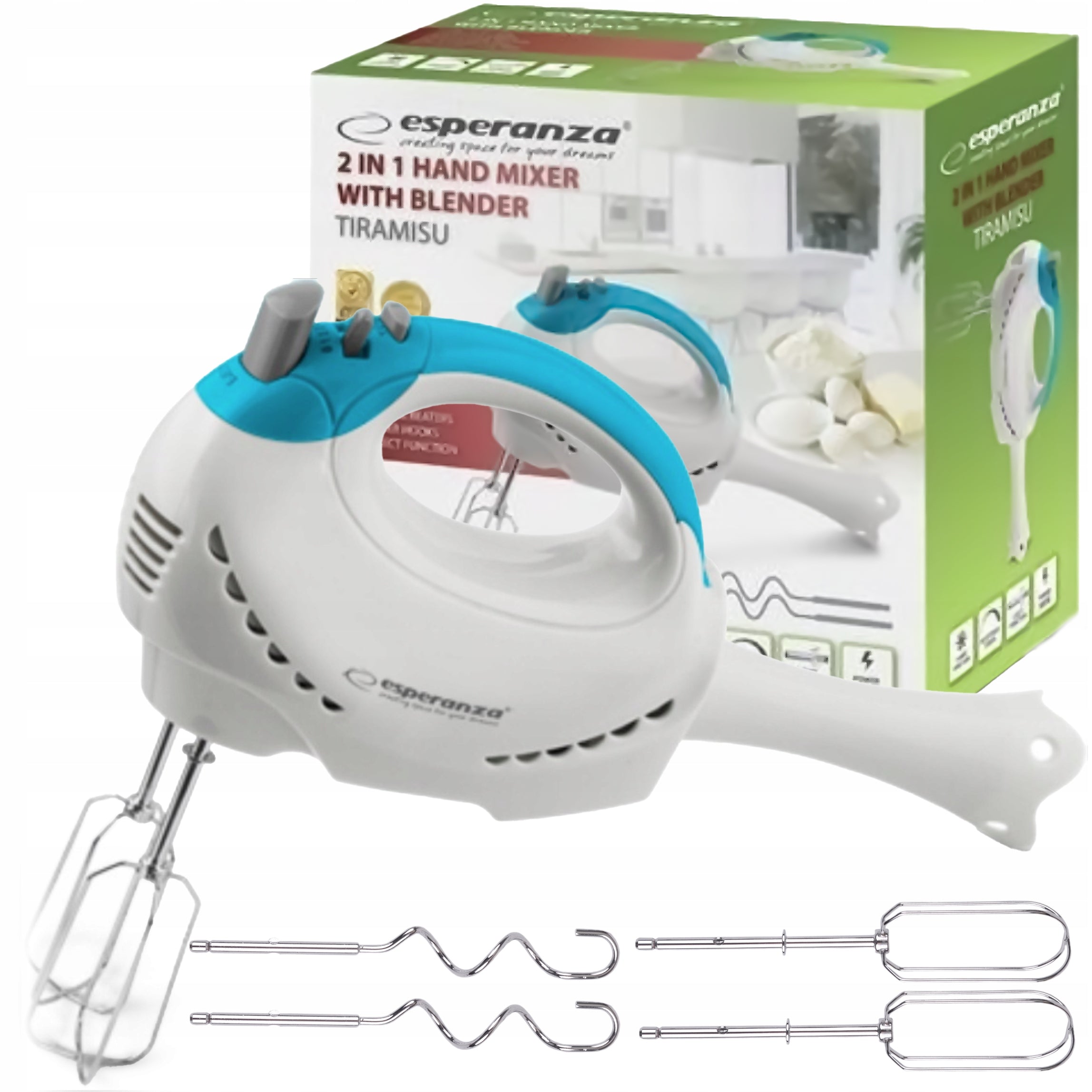 HAND MIXER WITH TURBO BLENDER 2IN1 ESPERANZA EKM010