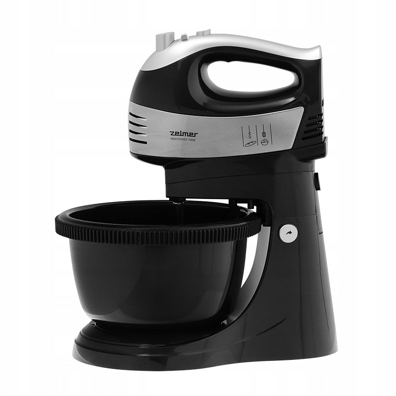 HAND MIXER ZELMER ROBOT WITH BOWL 2,5L 4 TURBO TIPS 700W ZHM2459B Dominant color black