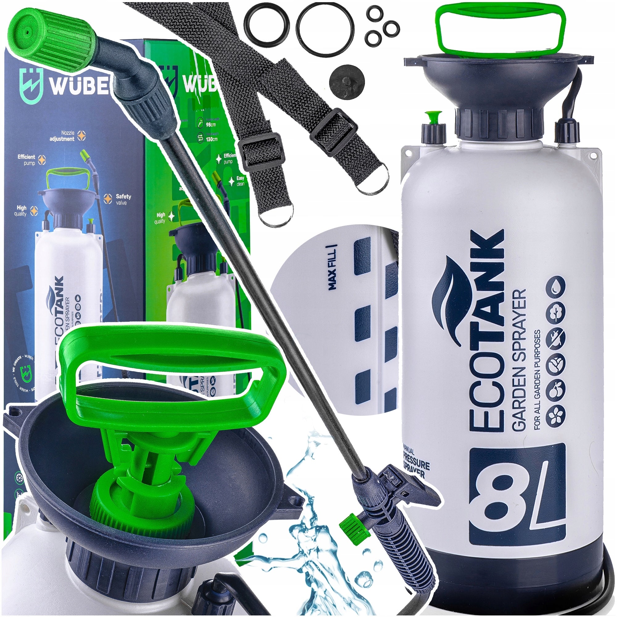 HAND PRESSURE SPRAYER LARGE CAPACITY 8L LANCE ADJUSTMENT 98CM