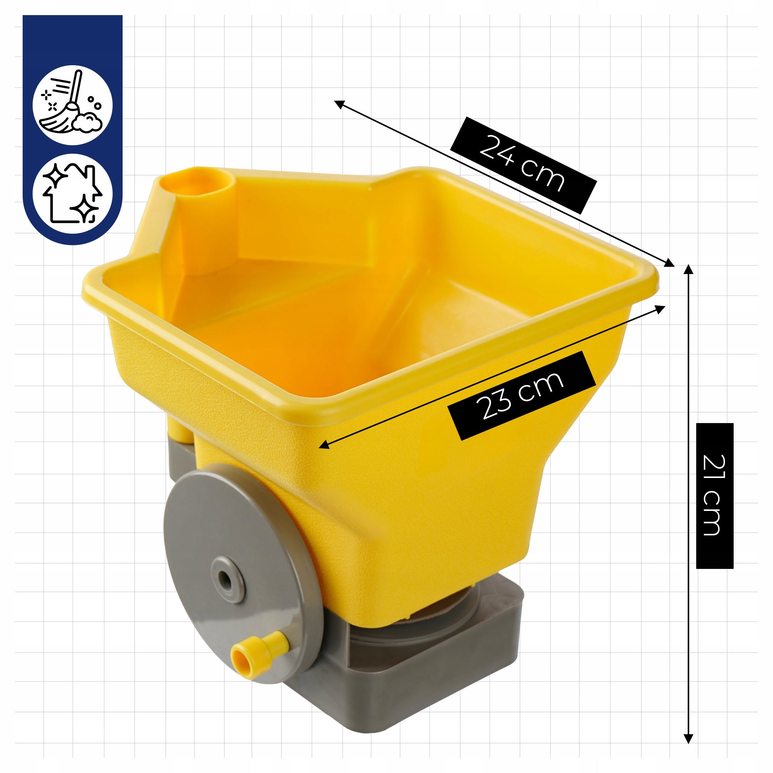 HAND SEED DRILL Begris Garden 3 L for Grass Fertilizers Salt Sand Spreader Packaging status original