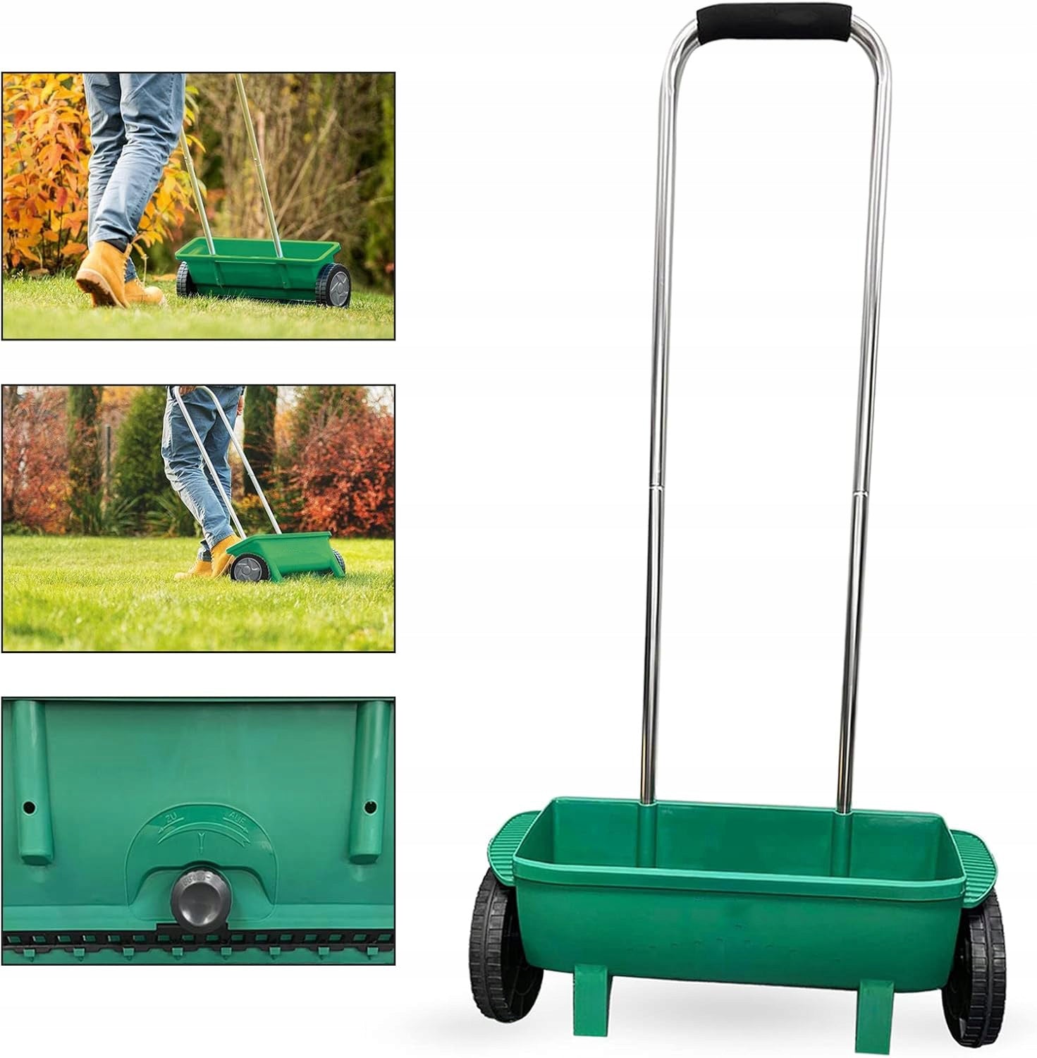 HAND SEED DRILL GARDEN GRASS SEED SPREADER SAND SALT FERTILIZER 12L Brand no brand