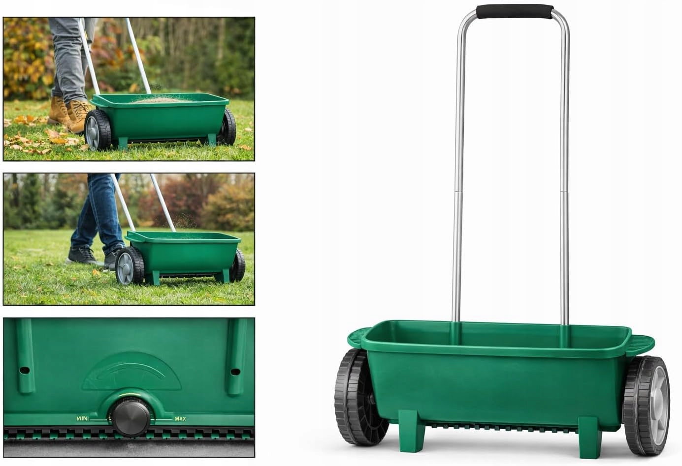 HAND SEED DRILL GARDEN GRASS SEED SPREADER SAND SALT FERTILIZER 12L Sowing width 38 cm