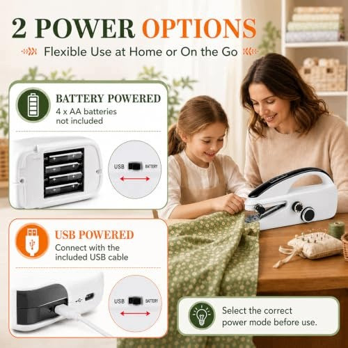 HAND SEWING MACHINE MINI ELECTRONIC FOR BEGINNERS AS A GIFT Kid's age 0+