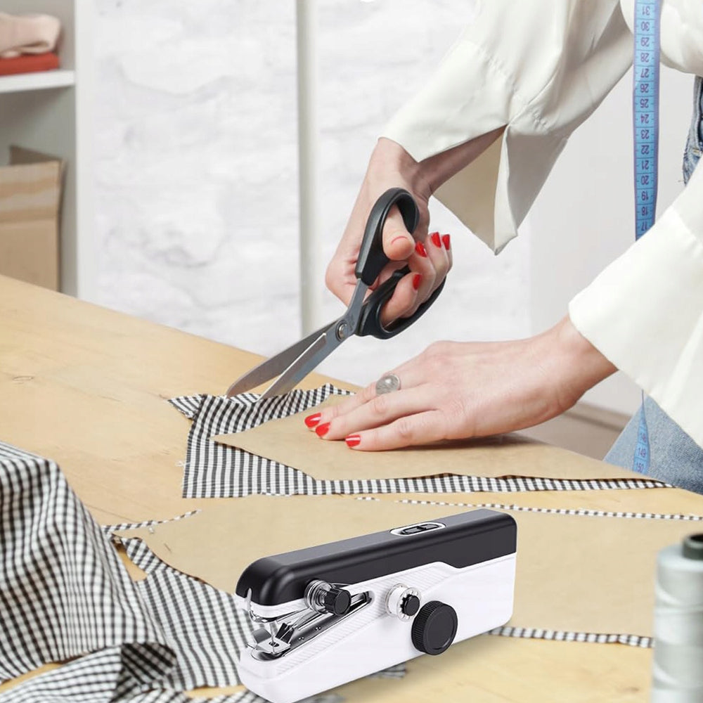 HAND SEWING MACHINE MINI PORTABLE ELECTRIC BATTERY OPERATED + ACCESSORIES Dominant color white