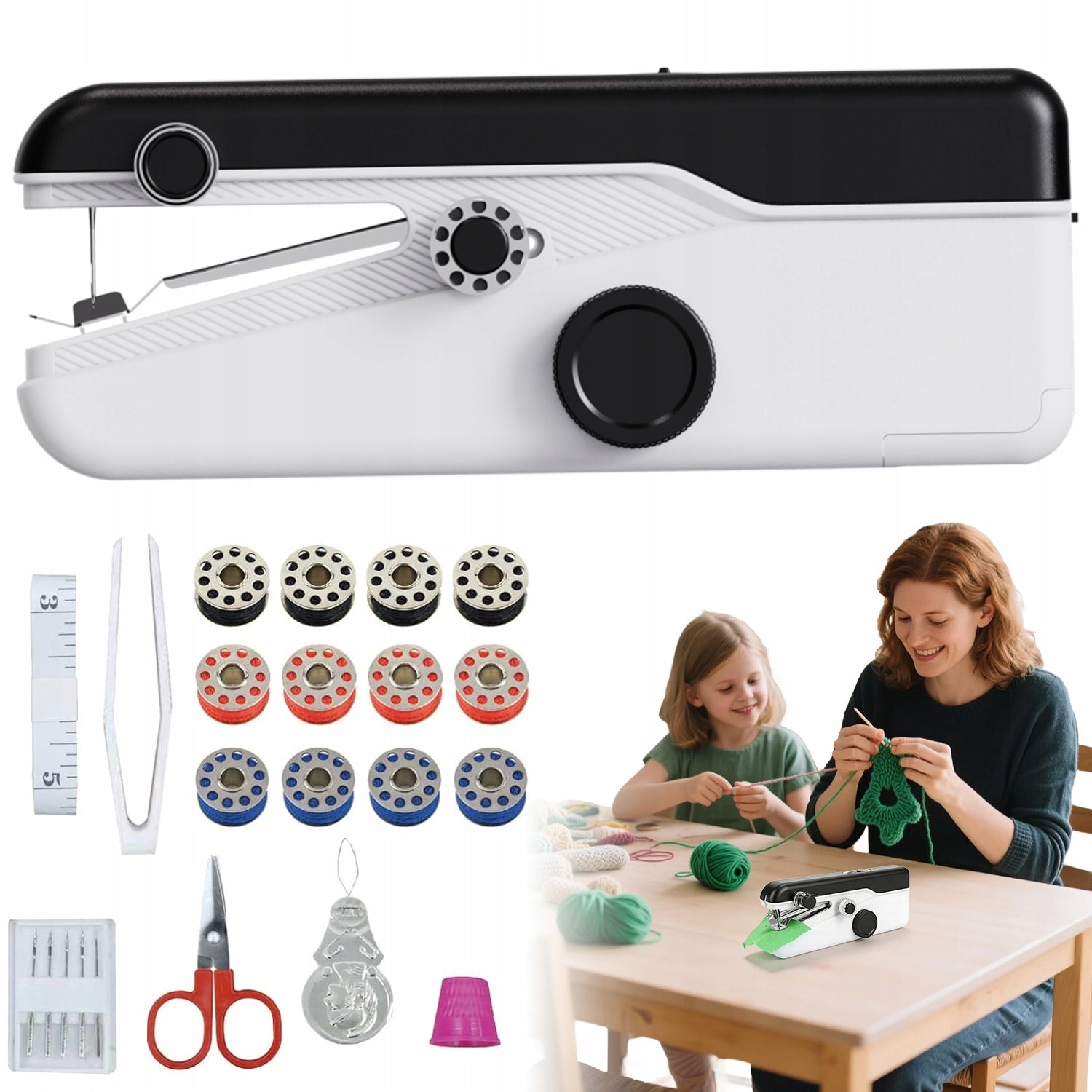 HAND SEWING MACHINE MINI PORTABLE ELECTRIC BATTERY OPERATED + ACCESSORIES