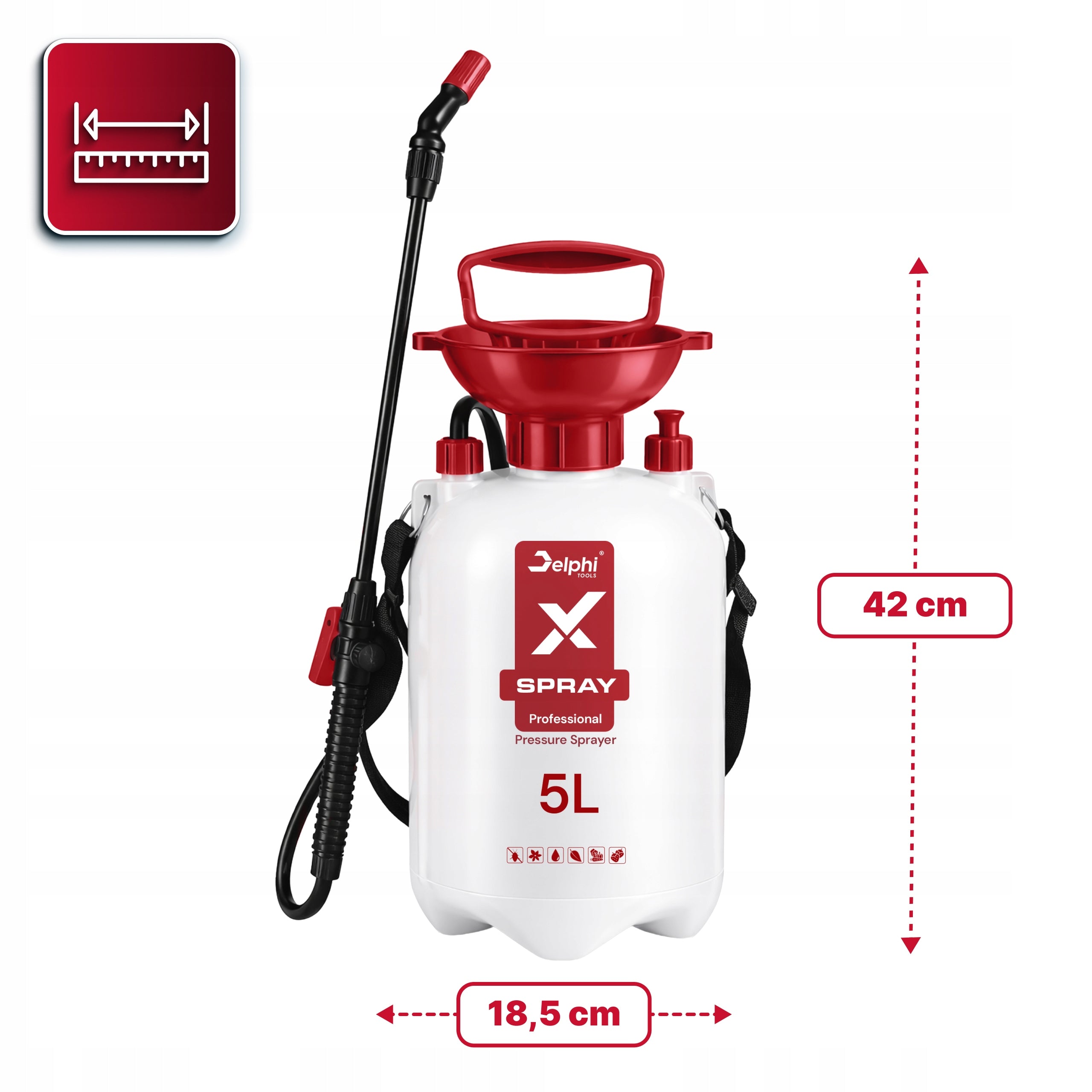 HAND SPRAYER 5L PRESSURE 95cm LANCE SPRINKLER PLANT SPRAYER Housing material synthetic material