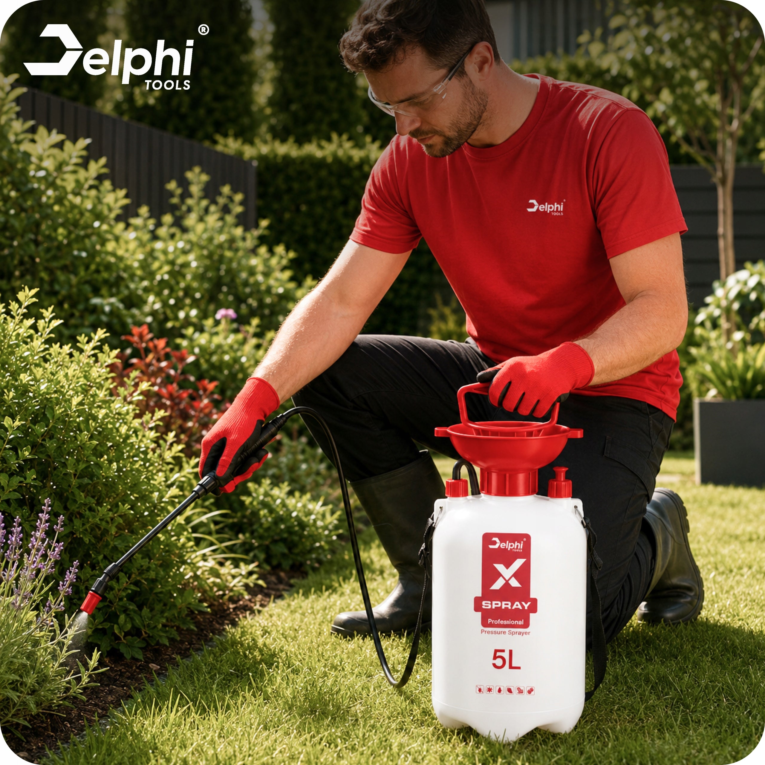 HAND SPRAYER 5L PRESSURE 95cm LANCE SPRINKLER PLANT SPRAYER Spray range 550 cm