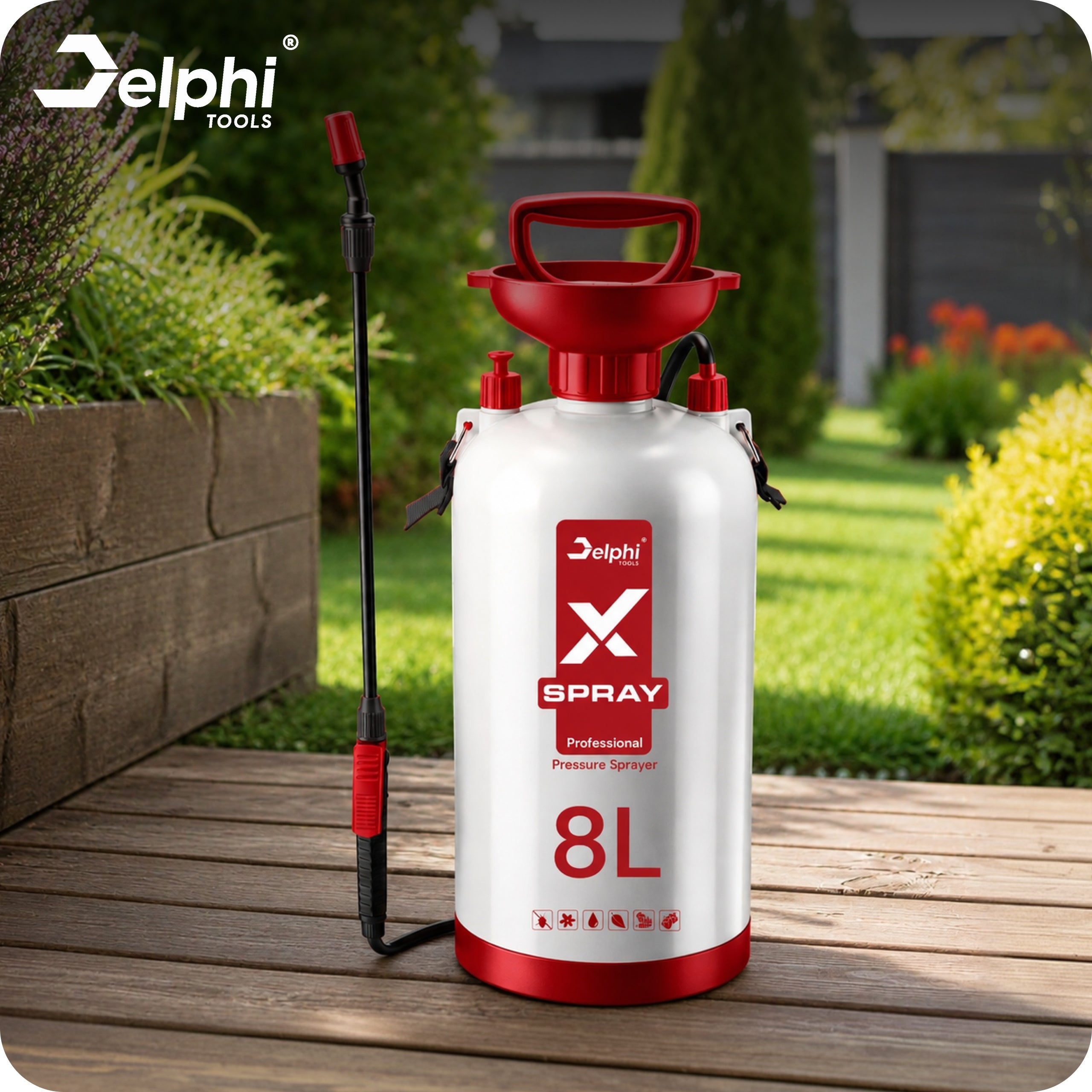 HAND SPRAYER 8L PRESSURE SPRINKLER PLANT SPRAYER LANCE 95cm Housing material synthetic material